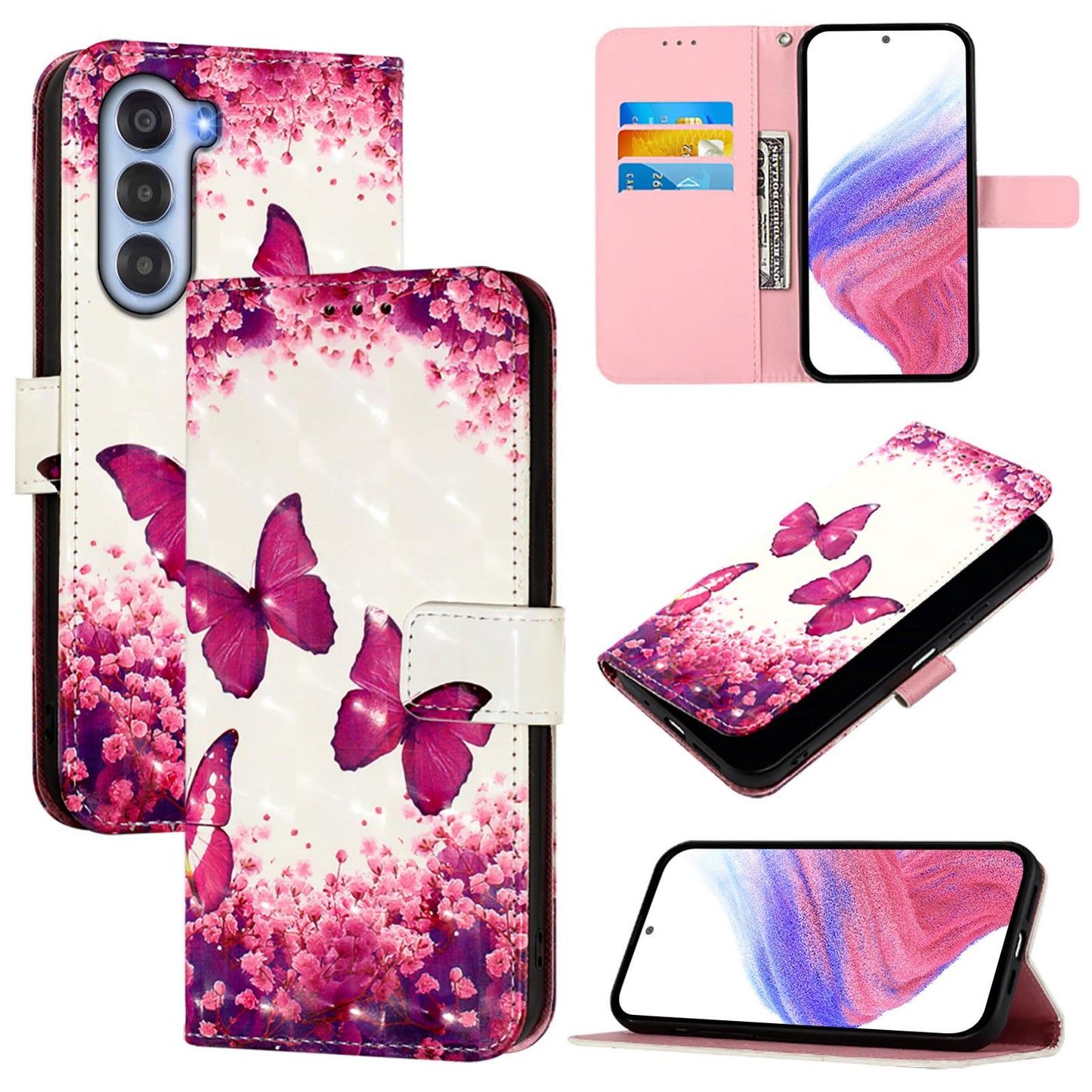 ZTE nubia S 5G A403ZT Leather Flip Phone Case with 3D Painted Design, Card Holder, Wallet & Stand Function - Durable Protection & Easy Access