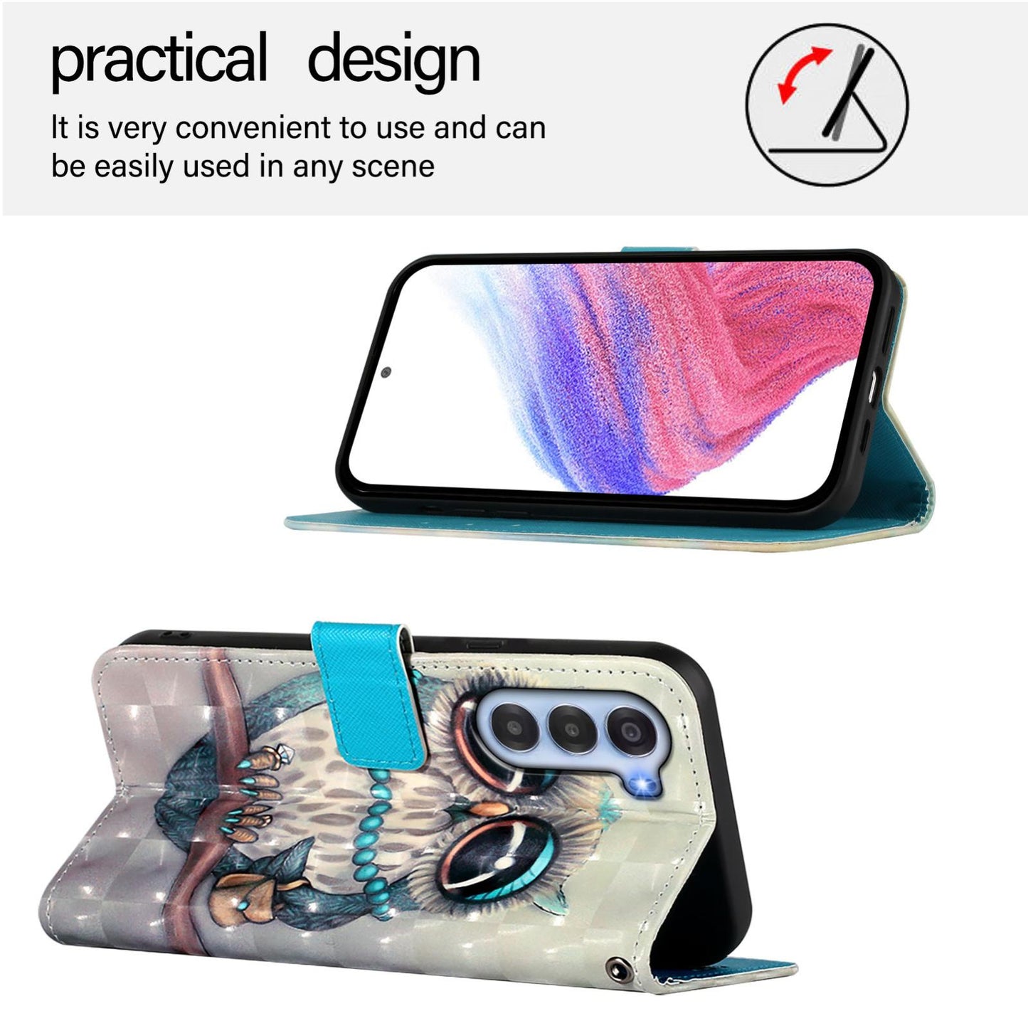 ZTE nubia S 5G A403ZT Leather Flip Phone Case with 3D Painted Design, Card Holder, Wallet & Stand Function - Durable Protection & Easy Access