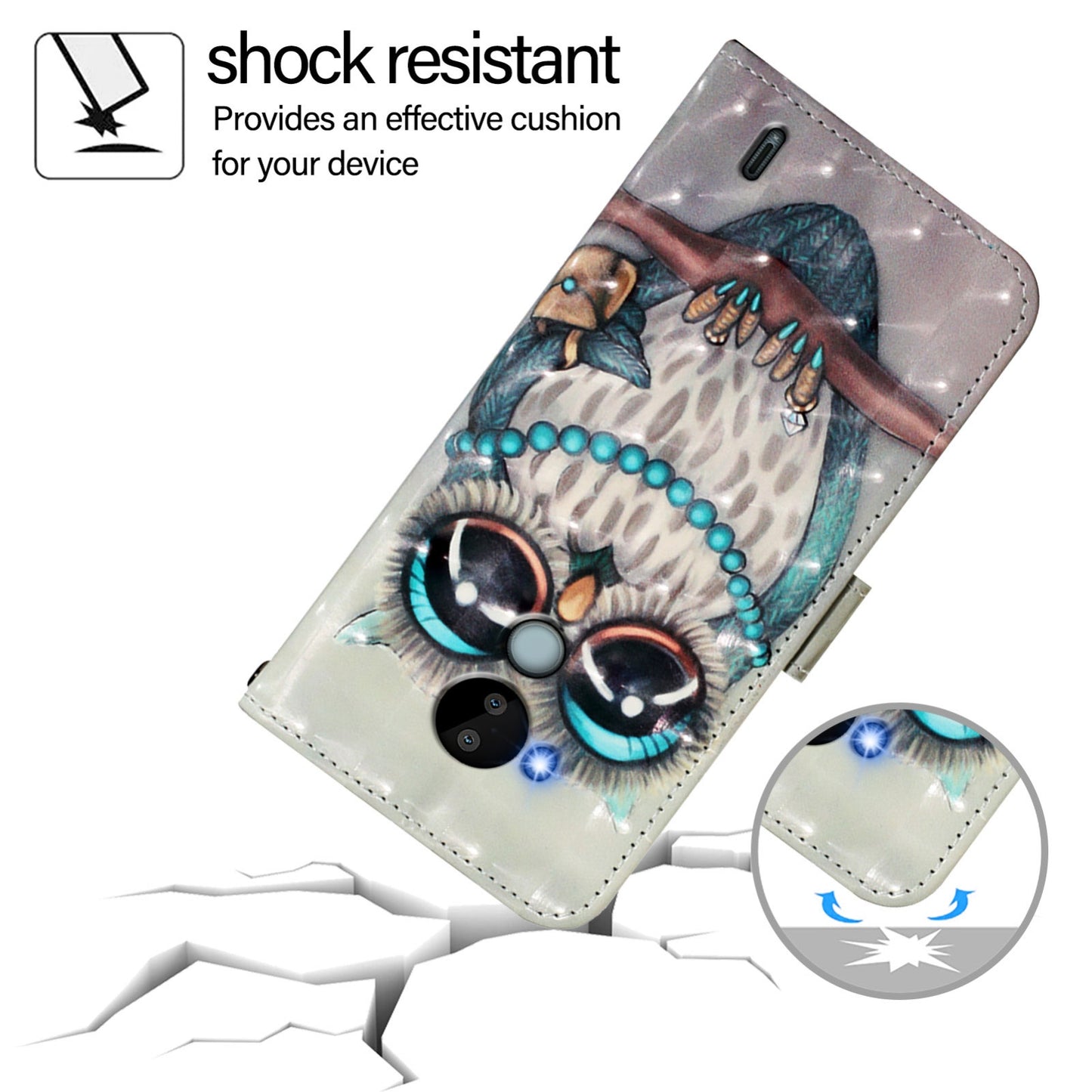 Nokia C30 Leather Flip Phone Case with 3D Painted Design, Card Holder, Wallet & Stand Function - Durable Protection & Easy Access