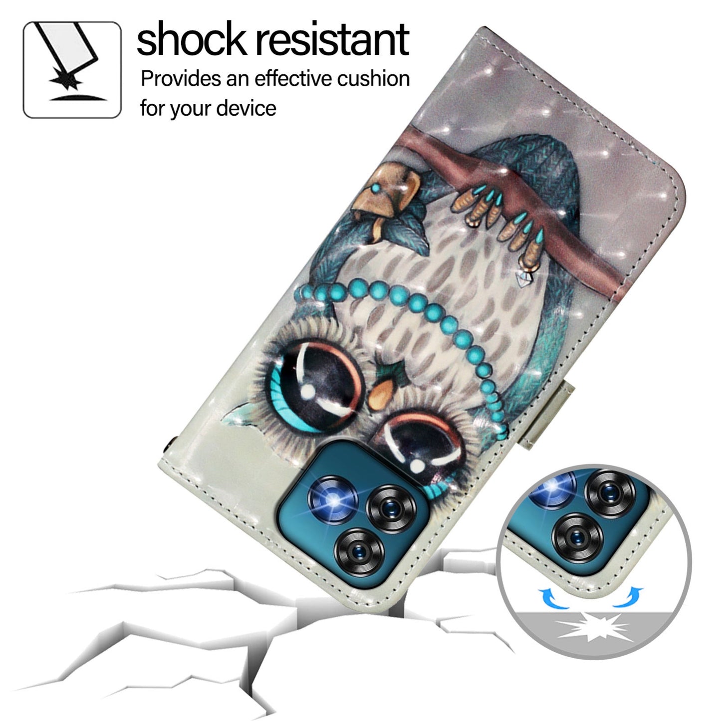 Oukitel C53 Leather Flip Phone Case with 3D Painted Design, Card Holder, Wallet & Stand Function - Durable Protection & Easy Access