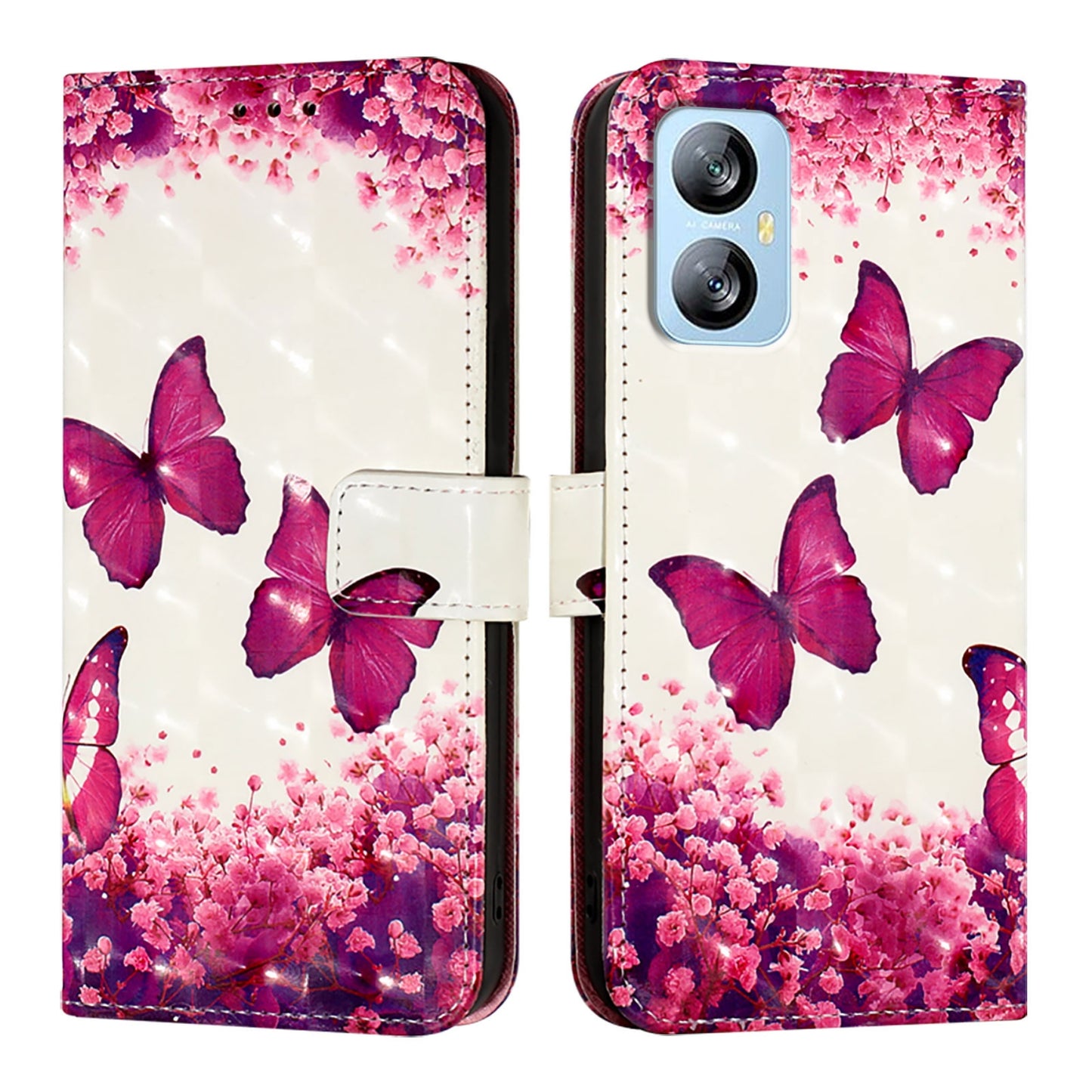 Blackview A52 Leather Flip Phone Case with 3D Painted Design, Card Holder, Wallet & Stand Function - Durable Protection & Easy Access
