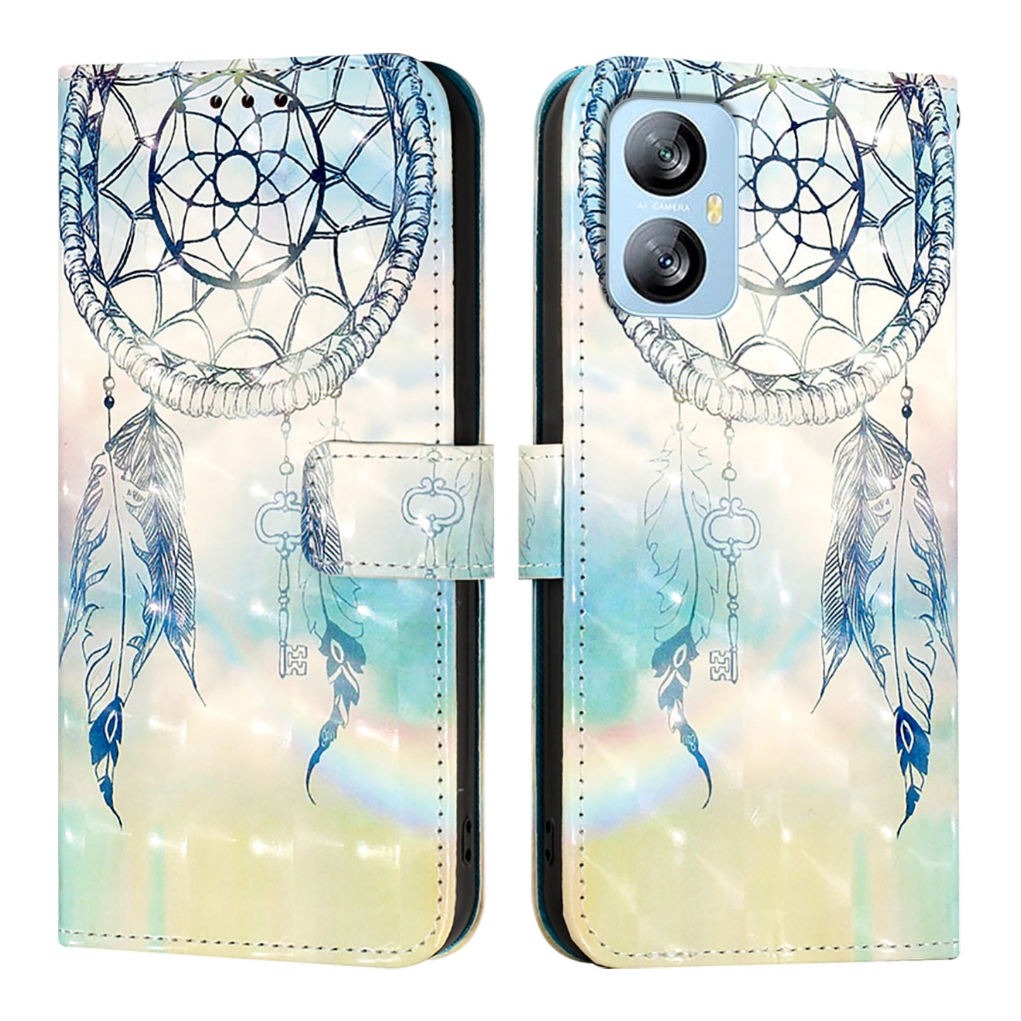 Blackview A52 Leather Flip Phone Case with 3D Painted Design, Card Holder, Wallet & Stand Function - Durable Protection & Easy Access