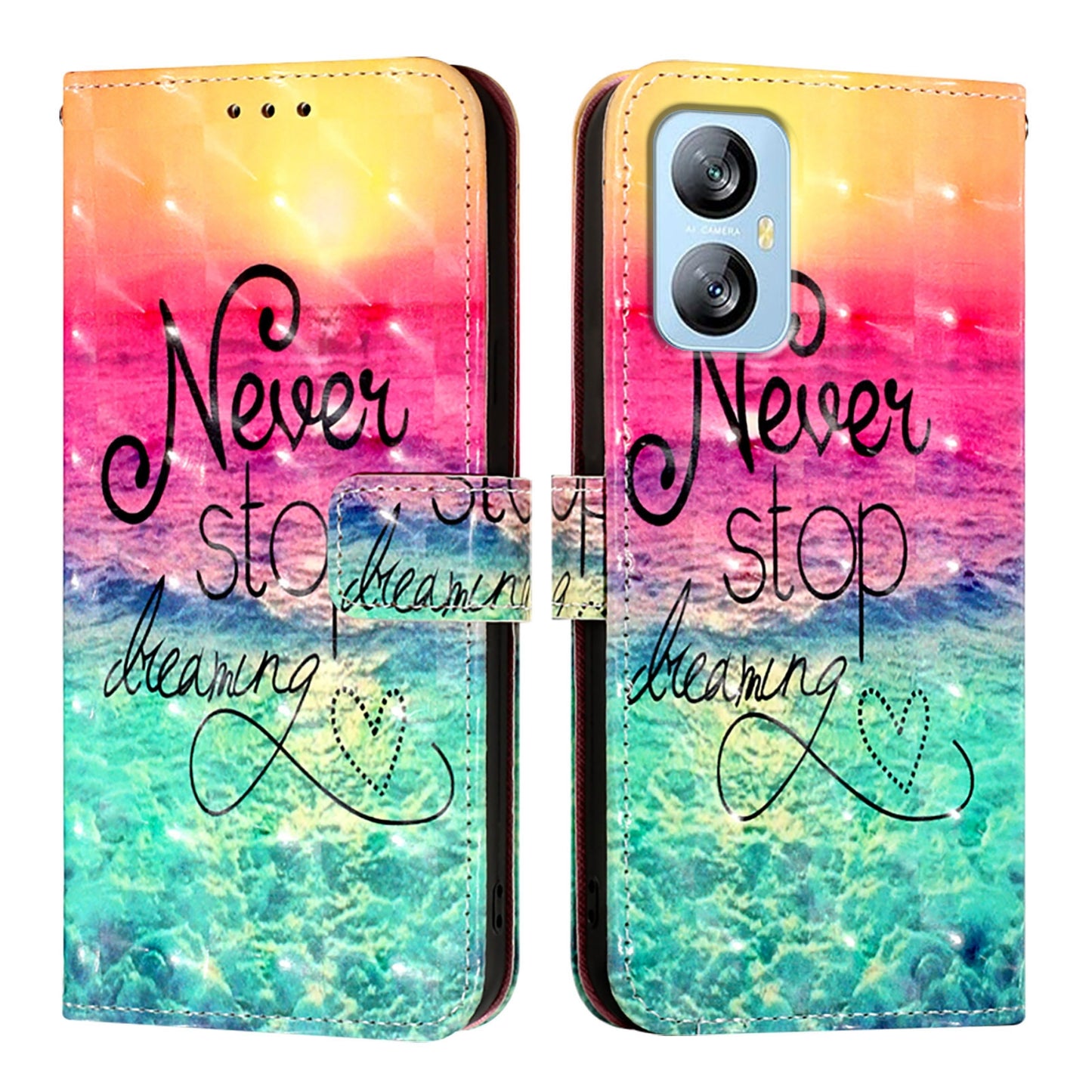 Blackview A52 Leather Flip Phone Case with 3D Painted Design, Card Holder, Wallet & Stand Function - Durable Protection & Easy Access