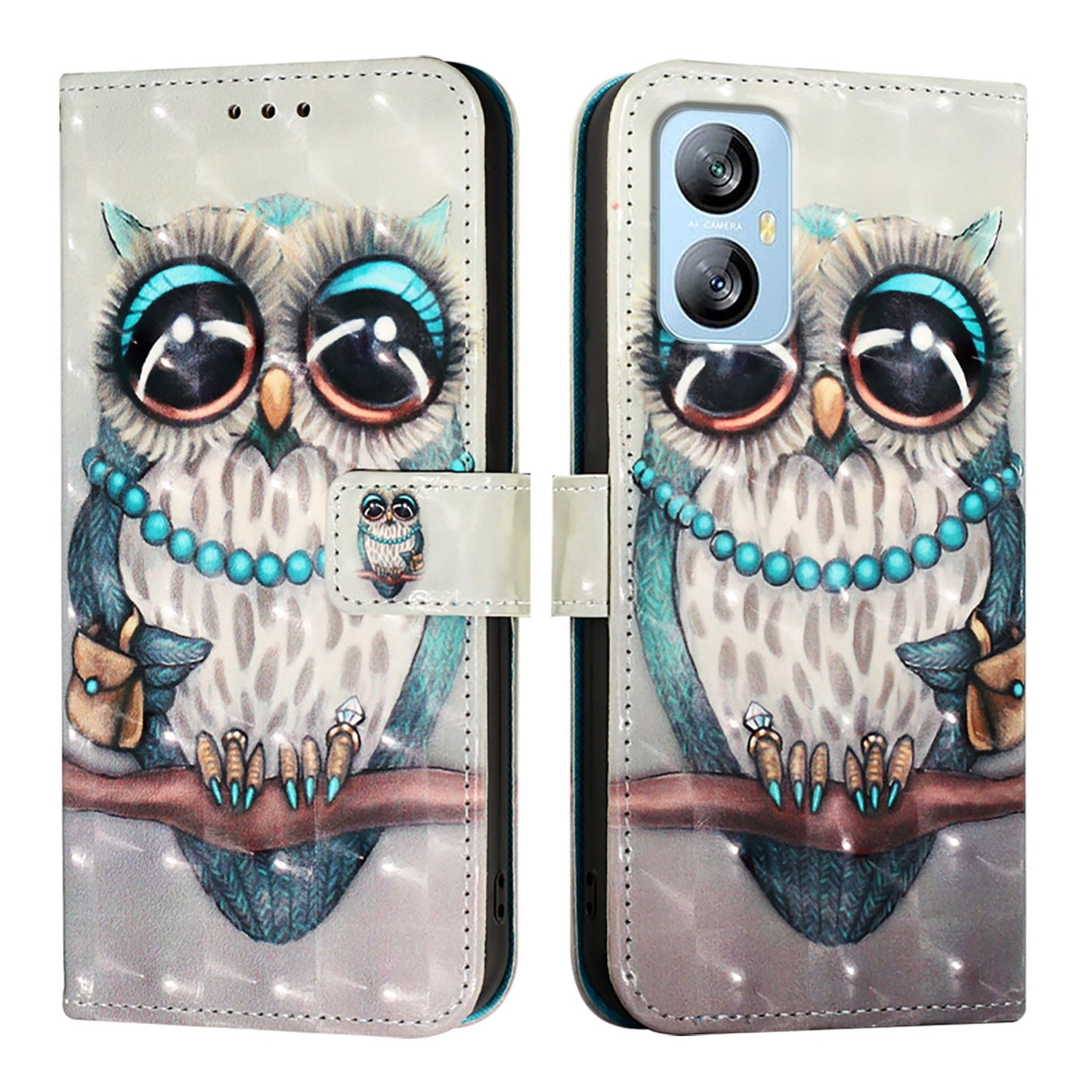 Blackview A52 Leather Flip Phone Case with 3D Painted Design, Card Holder, Wallet & Stand Function - Durable Protection & Easy Access