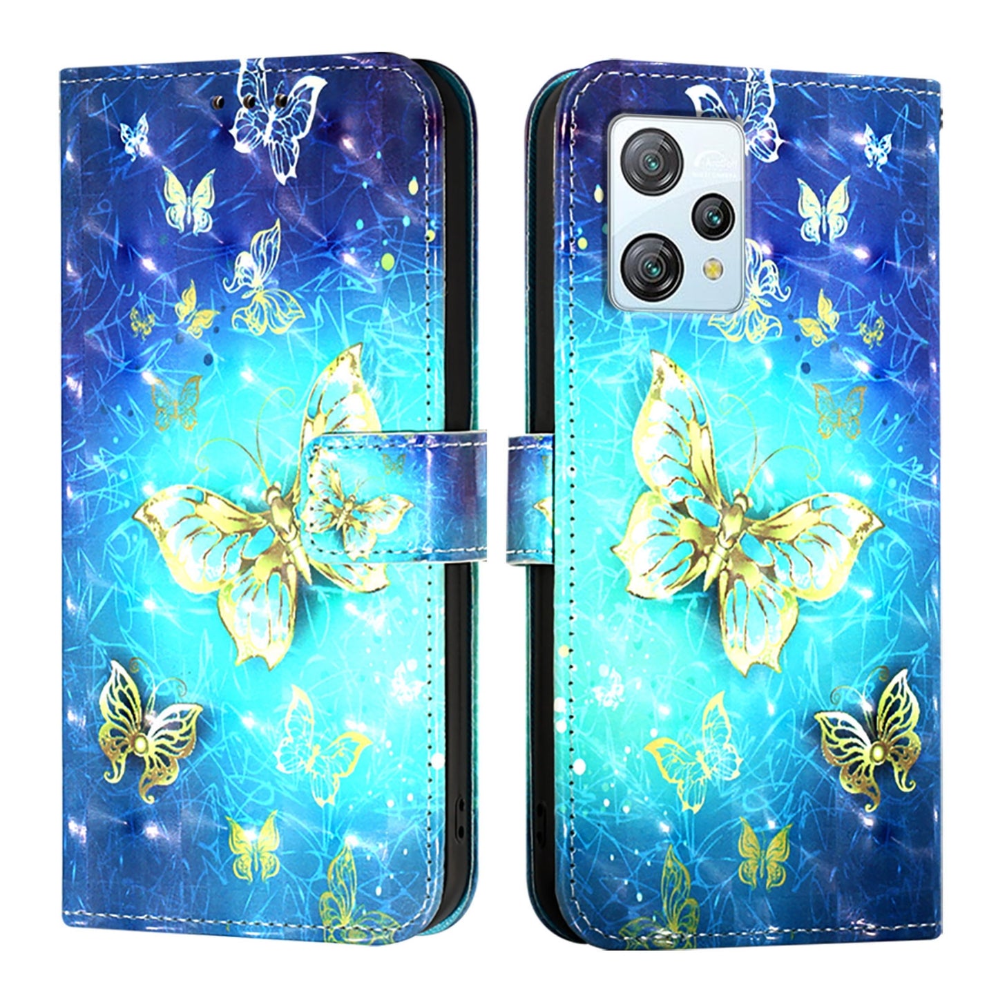 Blackview A53 Leather Flip Phone Case with 3D Painted Design, Card Holder, Wallet & Stand Function - Durable Protection & Easy Access