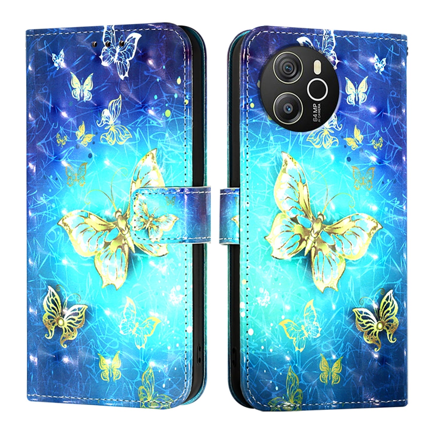 For Blackview Shark 8 Leather Flip Phone Case with 3D Painted Design, Card Holder, Wallet & Stand Function - Durable Protection & Easy Access