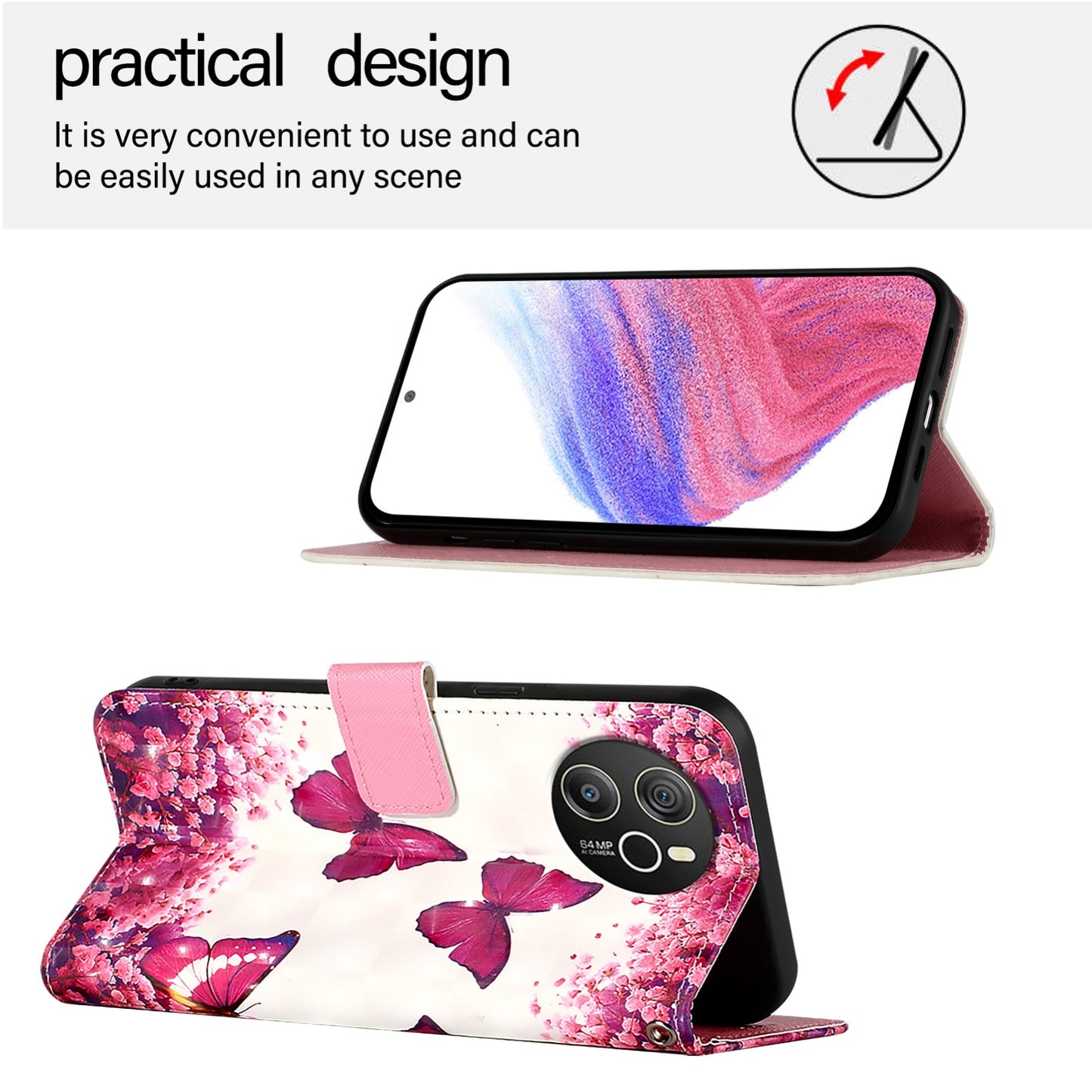 For Blackview Shark 8 Leather Flip Phone Case with 3D Painted Design, Card Holder, Wallet & Stand Function - Durable Protection & Easy Access