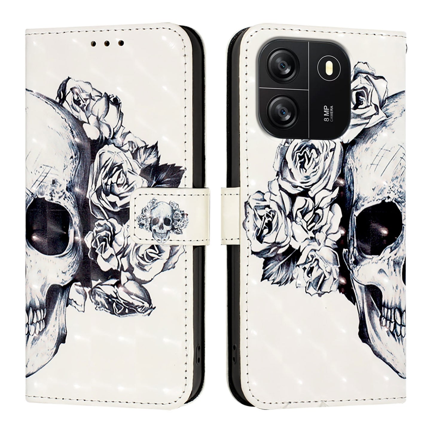 For Blackview Wave 6C Leather Flip Phone Case with 3D Painted Design, Card Holder, Wallet & Stand Function - Durable Protection & Easy Access