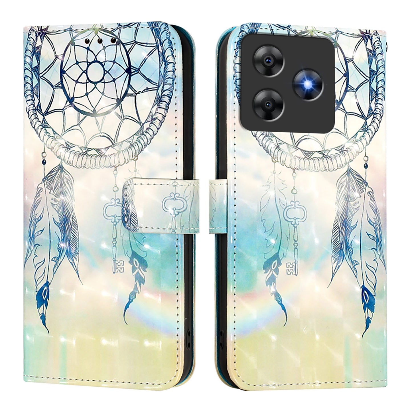 Blackview Wave 8C Leather Flip Phone Case with 3D Painted Design, Card Holder, Wallet & Stand Function - Durable Protection & Easy Access