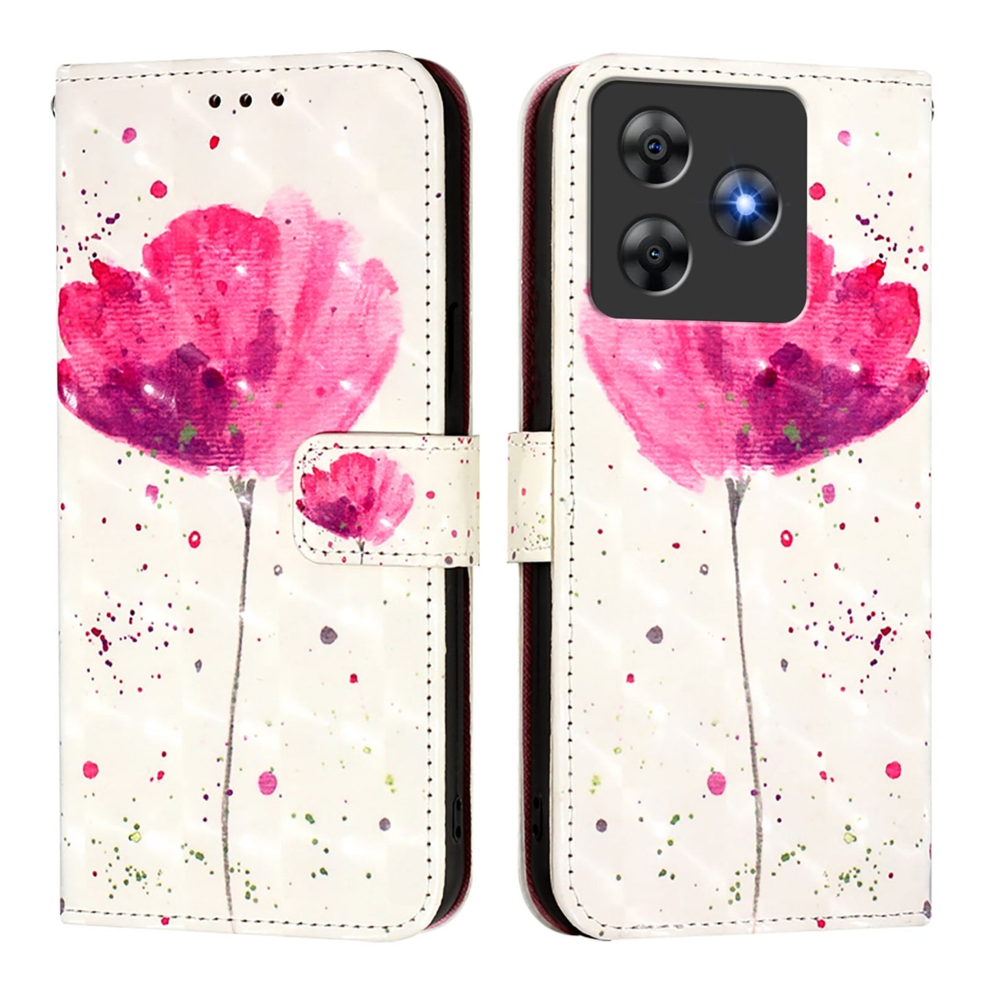 Blackview Wave 8C Leather Flip Phone Case with 3D Painted Design, Card Holder, Wallet & Stand Function - Durable Protection & Easy Access