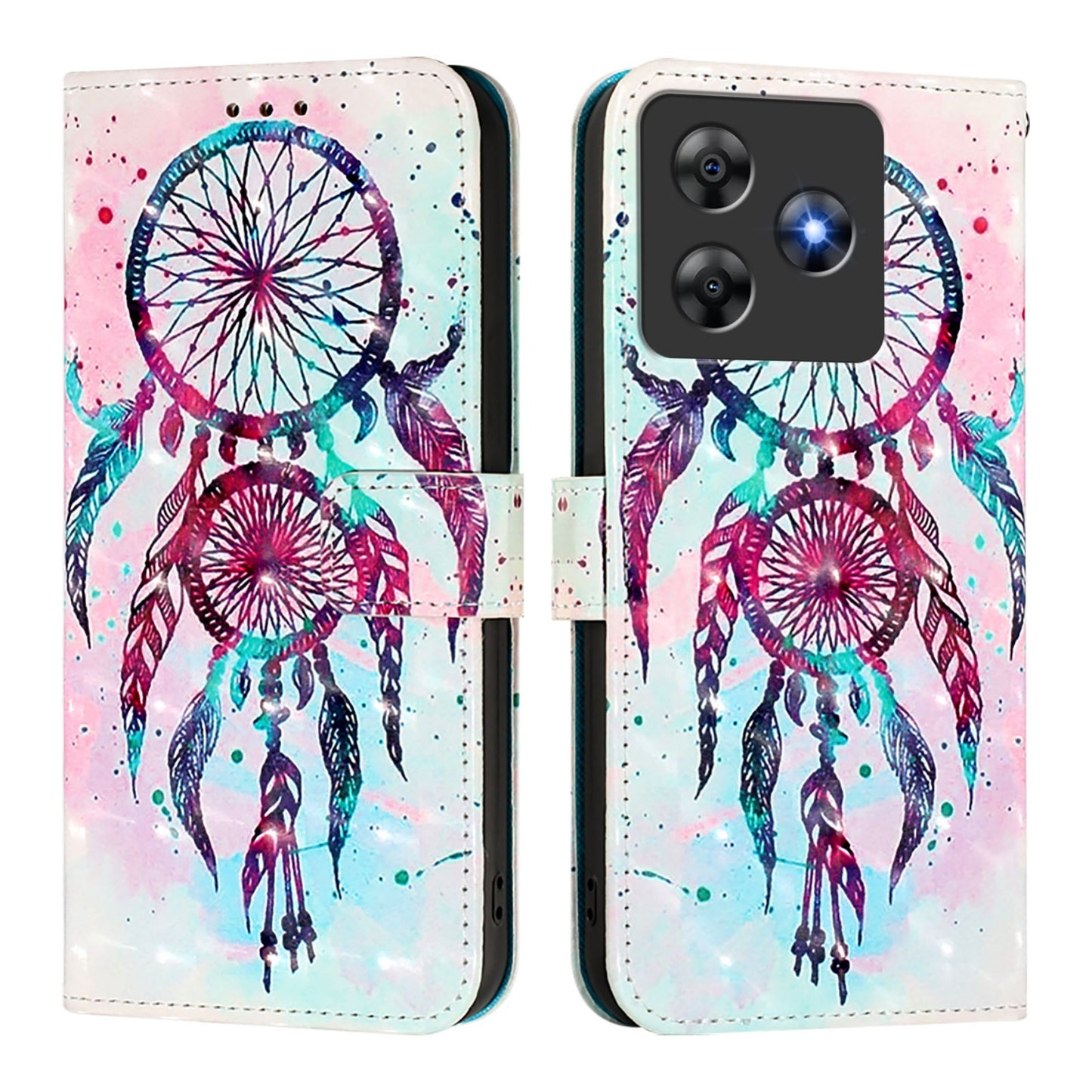 Blackview Wave 8C Leather Flip Phone Case with 3D Painted Design, Card Holder, Wallet & Stand Function - Durable Protection & Easy Access