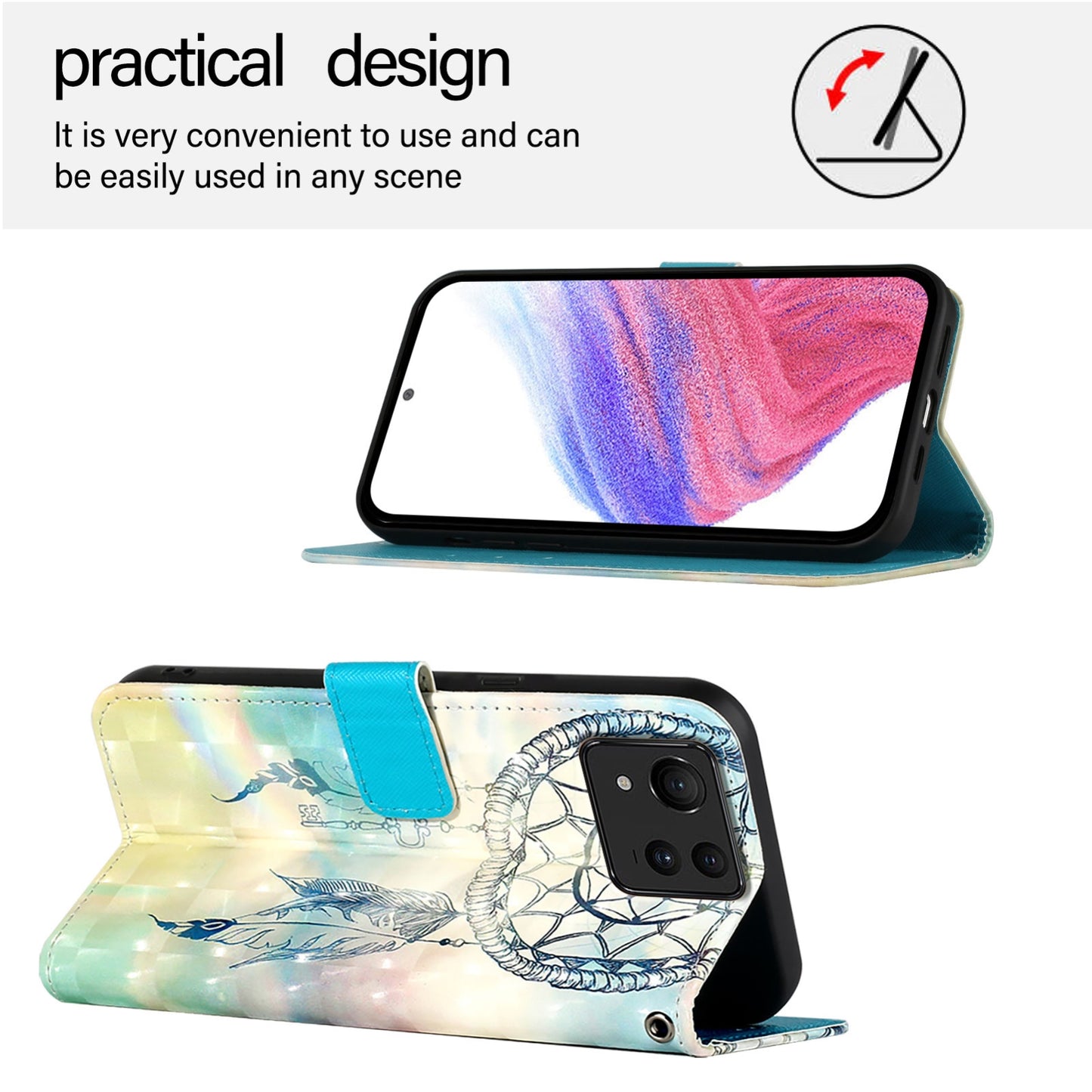 Asus Zenfone 11 Ultra Leather Flip Phone Case with 3D Painted Design, Card Holder, Wallet & Stand Function - Durable Protection & Easy Access
