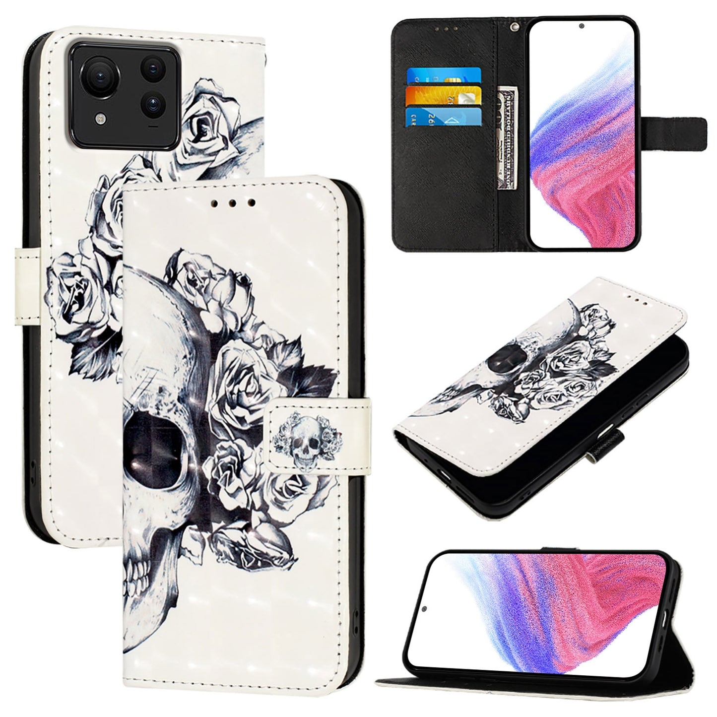 Asus Zenfone 11 Ultra Leather Flip Phone Case with 3D Painted Design, Card Holder, Wallet & Stand Function - Durable Protection & Easy Access