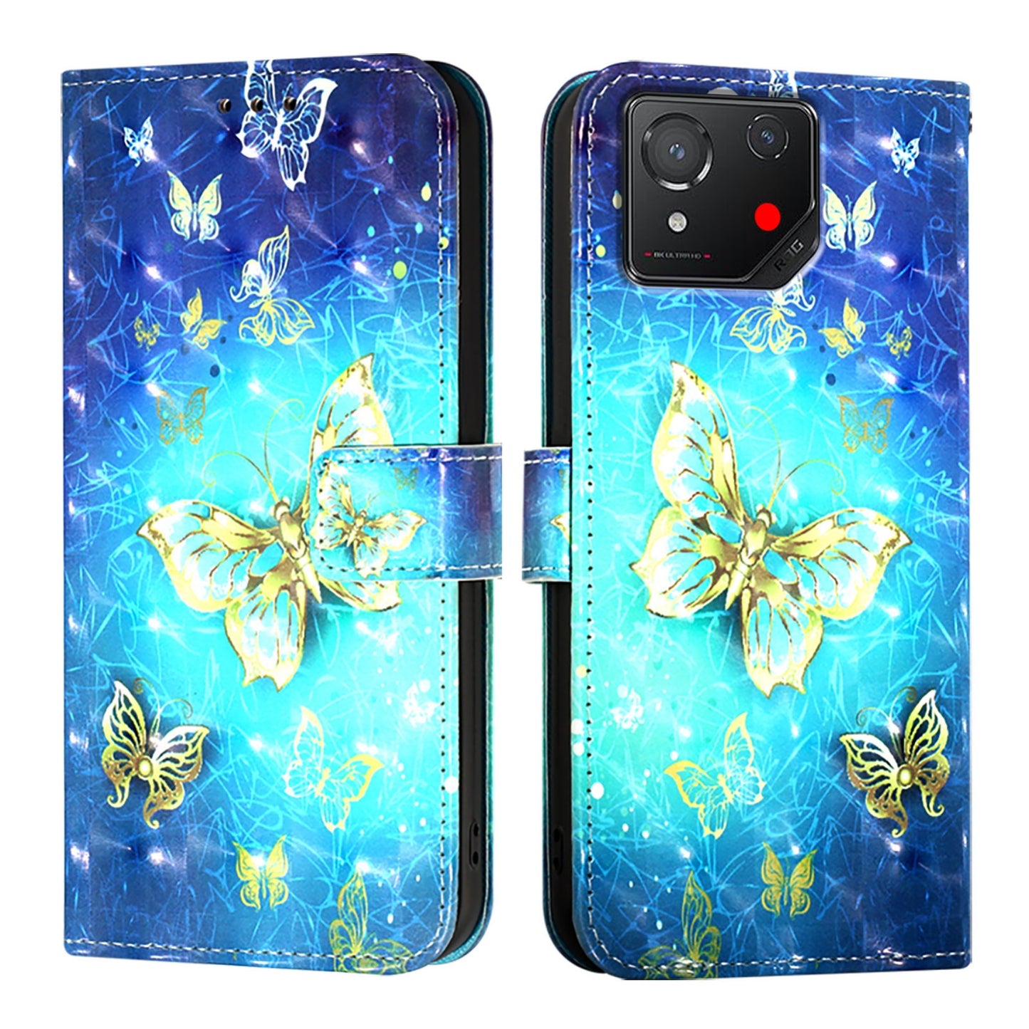 For Asus ROG Phone 8 Leather Flip Phone Case with 3D Painted Design, Card Holder, Wallet & Stand Function - Durable Protection & Easy Access