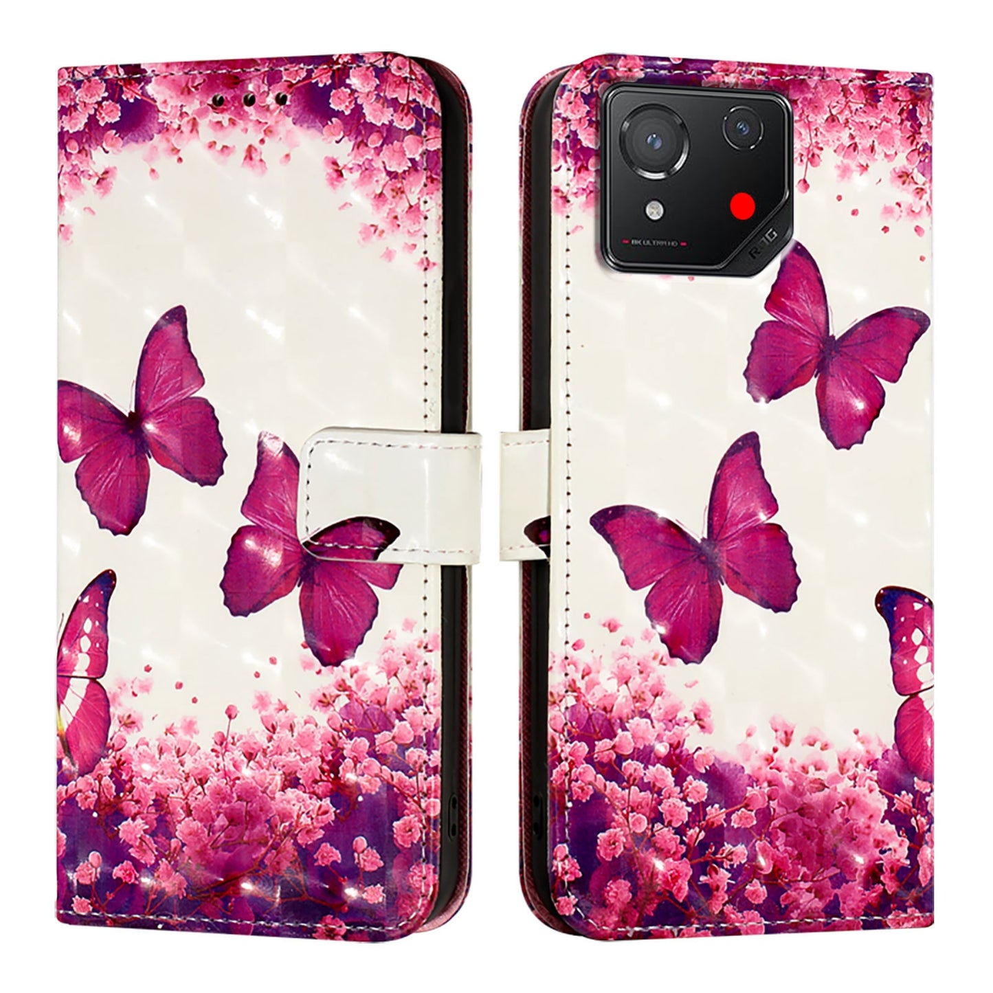 For Asus ROG Phone 8 Leather Flip Phone Case with 3D Painted Design, Card Holder, Wallet & Stand Function - Durable Protection & Easy Access