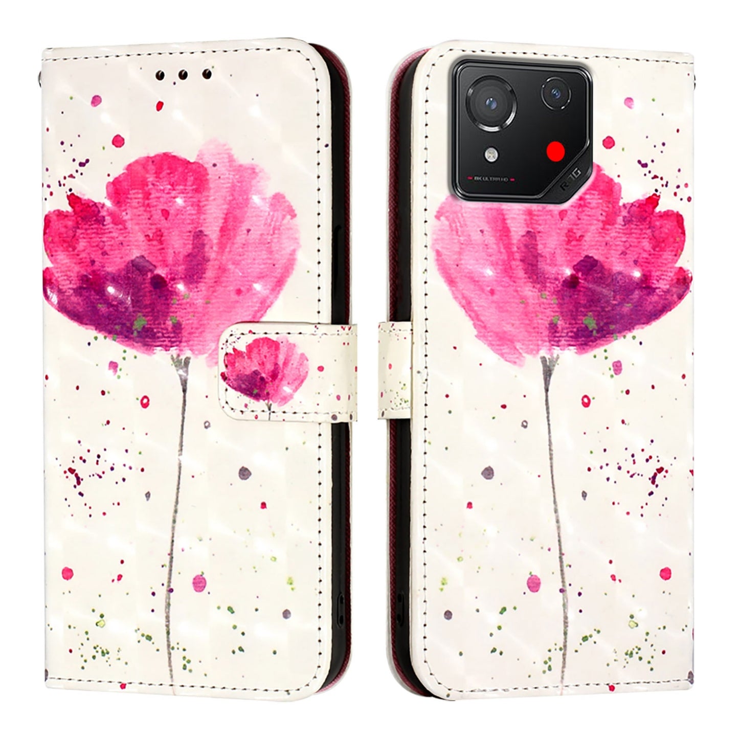 For Asus ROG Phone 8 Leather Flip Phone Case with 3D Painted Design, Card Holder, Wallet & Stand Function - Durable Protection & Easy Access