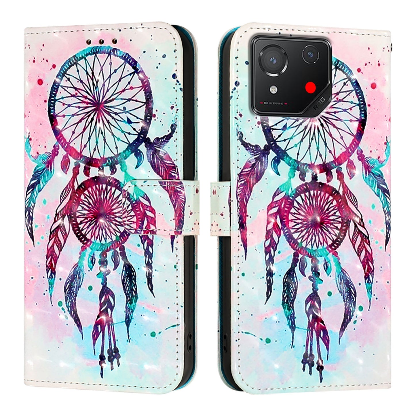 For Asus ROG Phone 8 Leather Flip Phone Case with 3D Painted Design, Card Holder, Wallet & Stand Function - Durable Protection & Easy Access