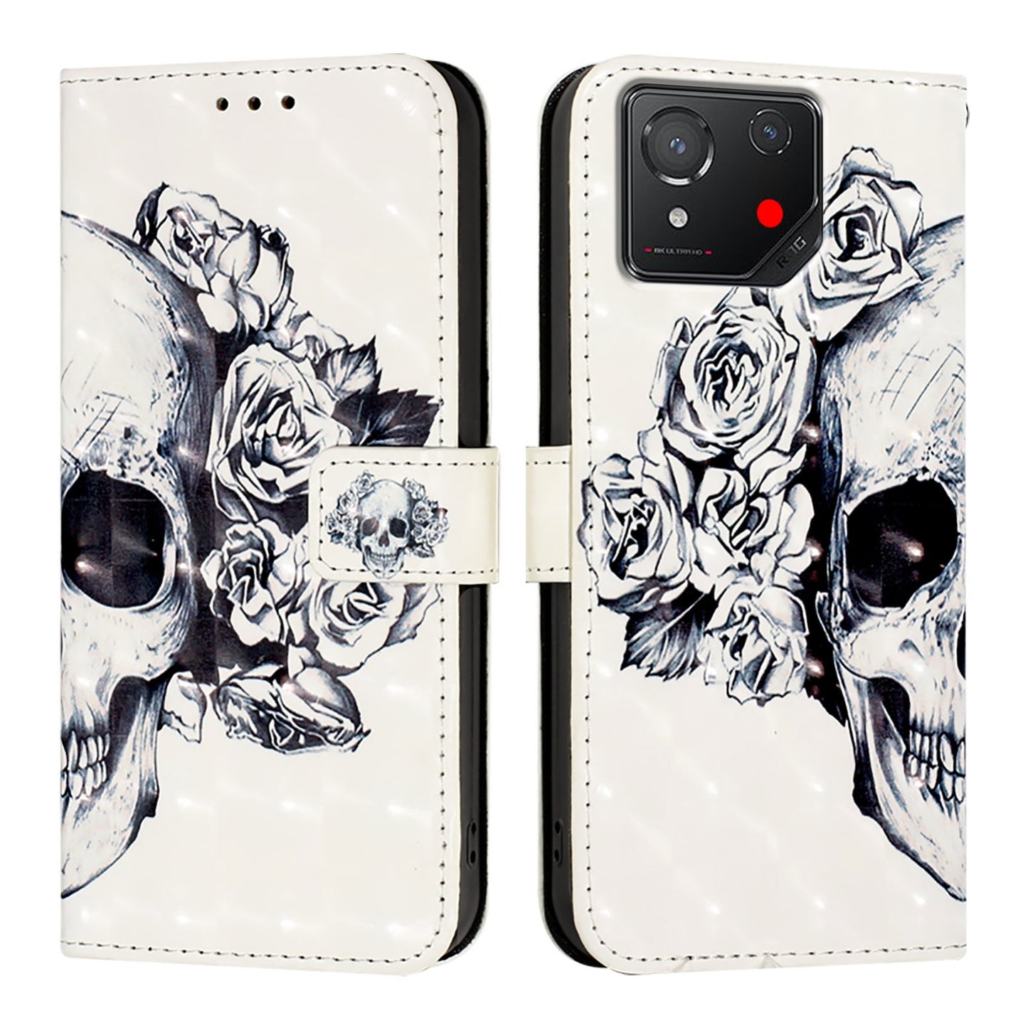 For Asus ROG Phone 8 Leather Flip Phone Case with 3D Painted Design, Card Holder, Wallet & Stand Function - Durable Protection & Easy Access