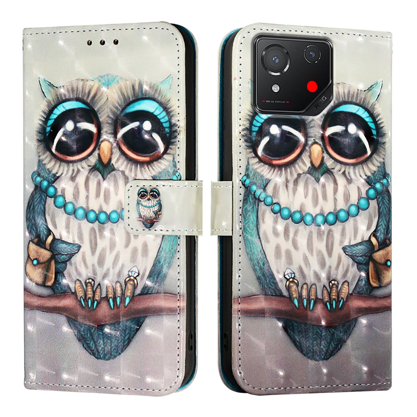 For Asus ROG Phone 8 Leather Flip Phone Case with 3D Painted Design, Card Holder, Wallet & Stand Function - Durable Protection & Easy Access