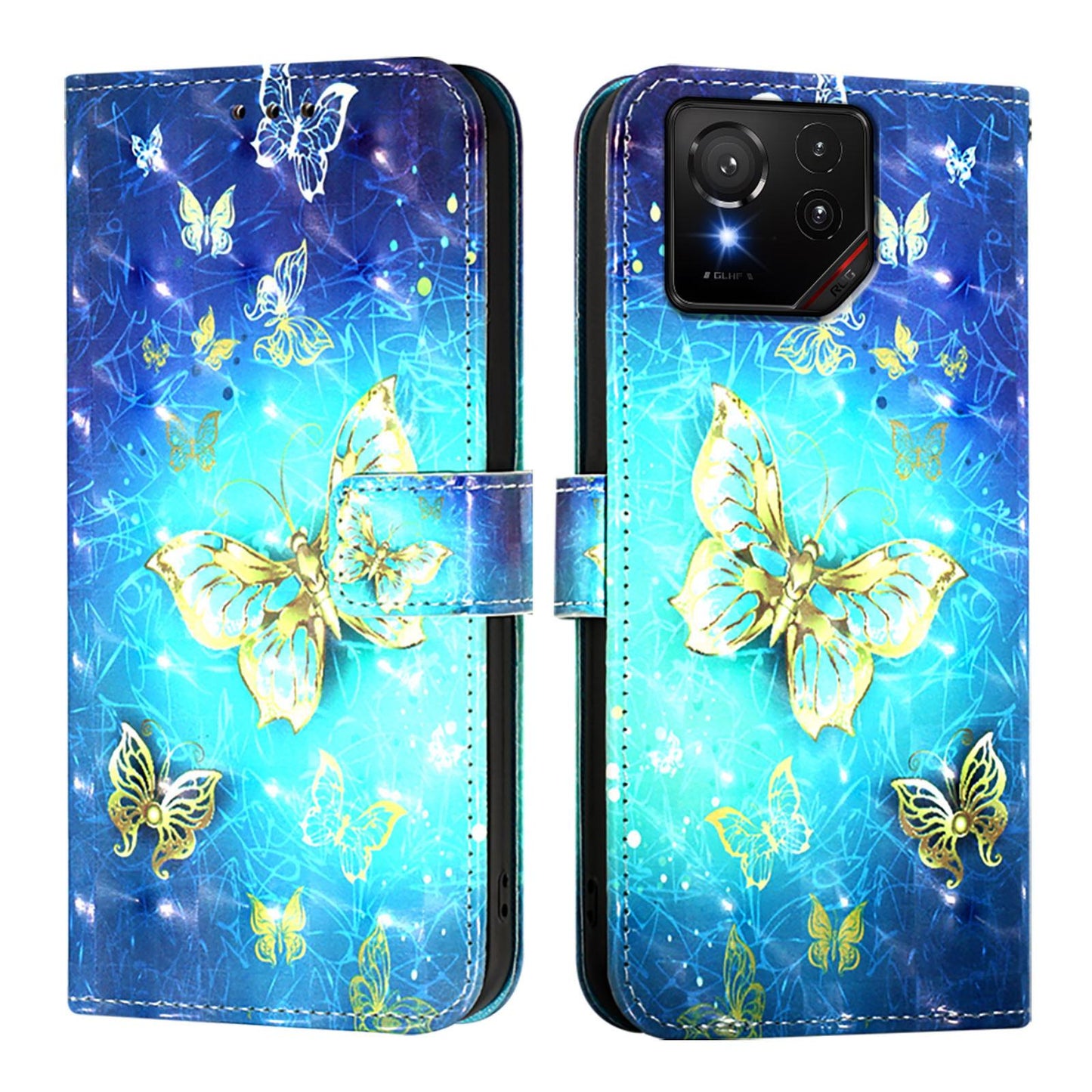 For Asus 9 Pro Leather Flip Phone Case with 3D Painted Design, Card Holder, Wallet & Stand Function - Durable Protection & Easy Access