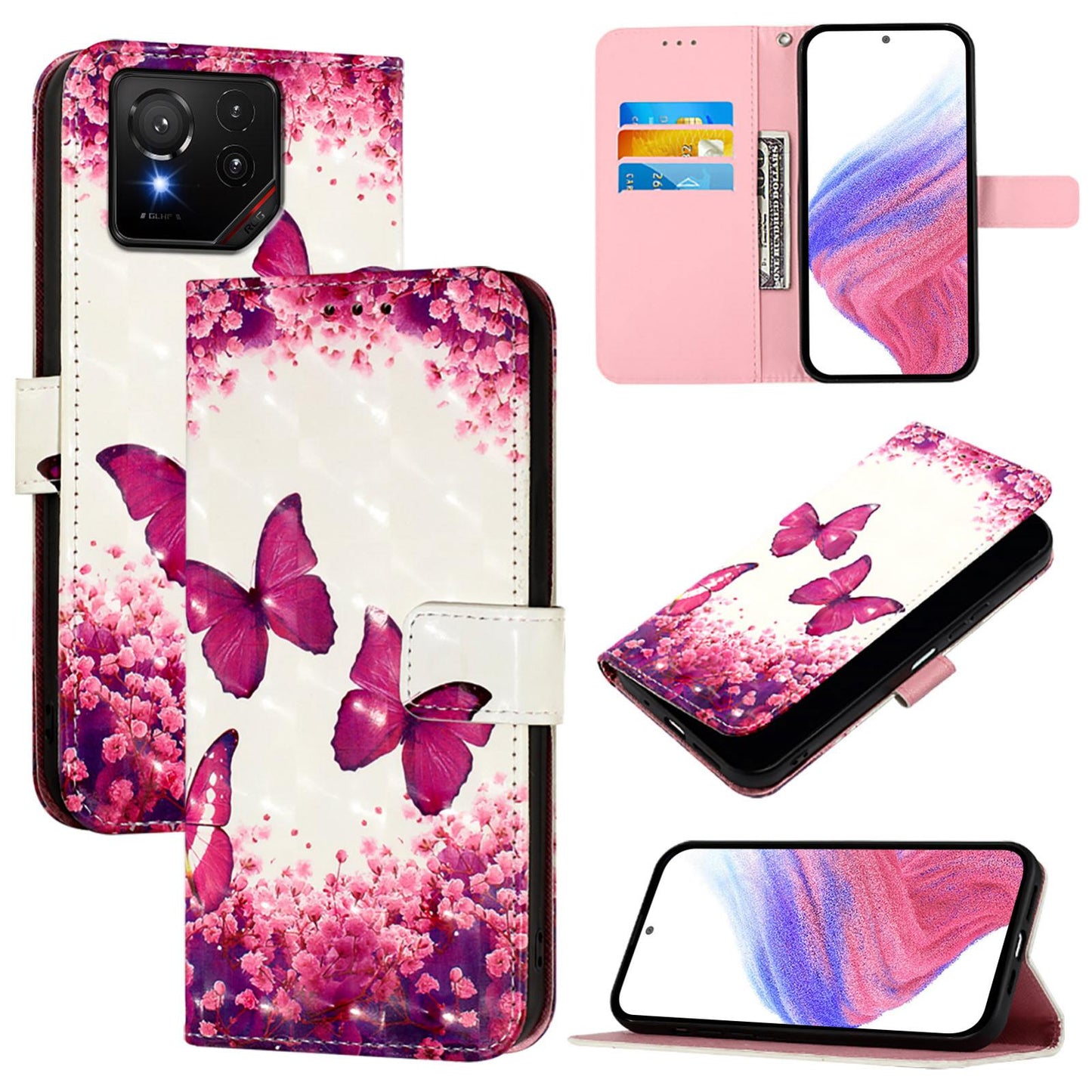 For Asus 9 Pro Leather Flip Phone Case with 3D Painted Design, Card Holder, Wallet & Stand Function - Durable Protection & Easy Access