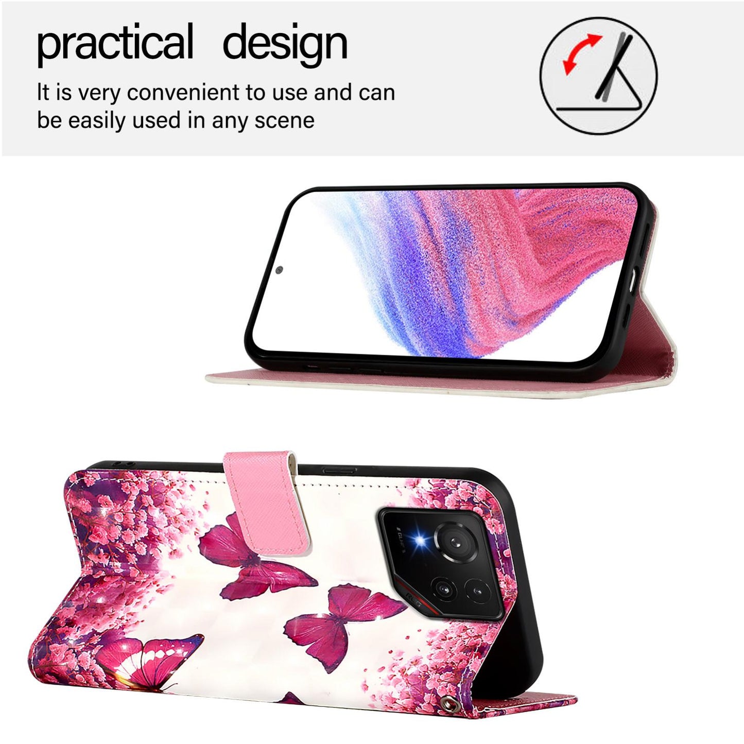 For Asus 9 Pro Leather Flip Phone Case with 3D Painted Design, Card Holder, Wallet & Stand Function - Durable Protection & Easy Access