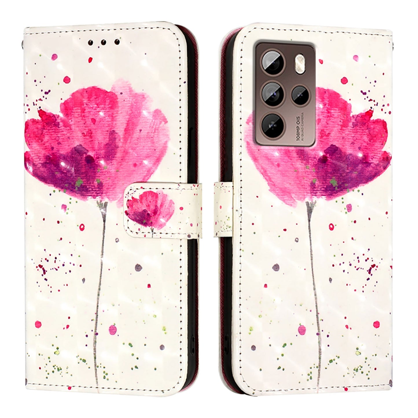 HTC U24 Pro Leather Flip Phone Case with 3D Painted Design, Card Holder, Wallet & Stand Function - Durable Protection & Easy Access