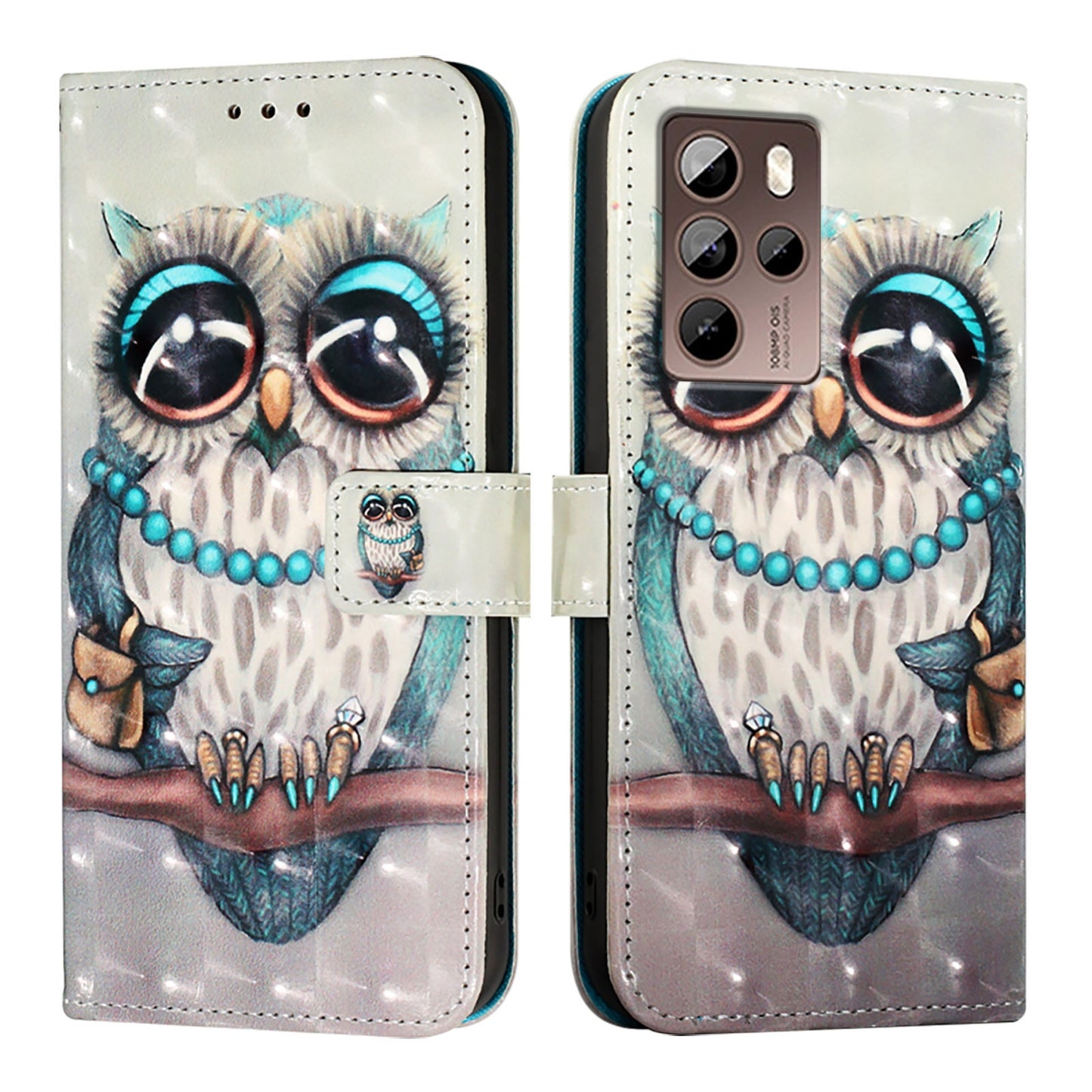 HTC U24 Pro Leather Flip Phone Case with 3D Painted Design, Card Holder, Wallet & Stand Function - Durable Protection & Easy Access