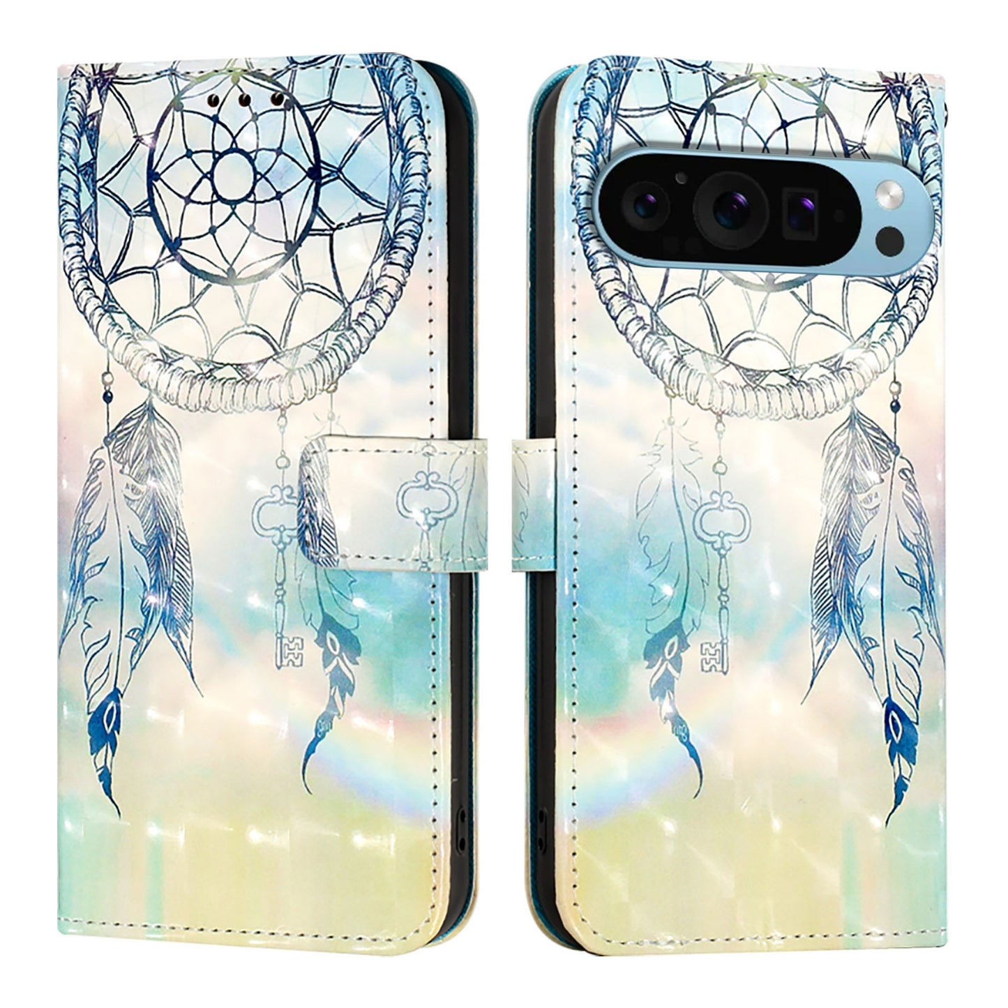 Google Pixel 9 Leather Flip Phone Case with 3D Painted Design, Card Holder, Wallet & Stand Function - Durable Protection & Easy Access
