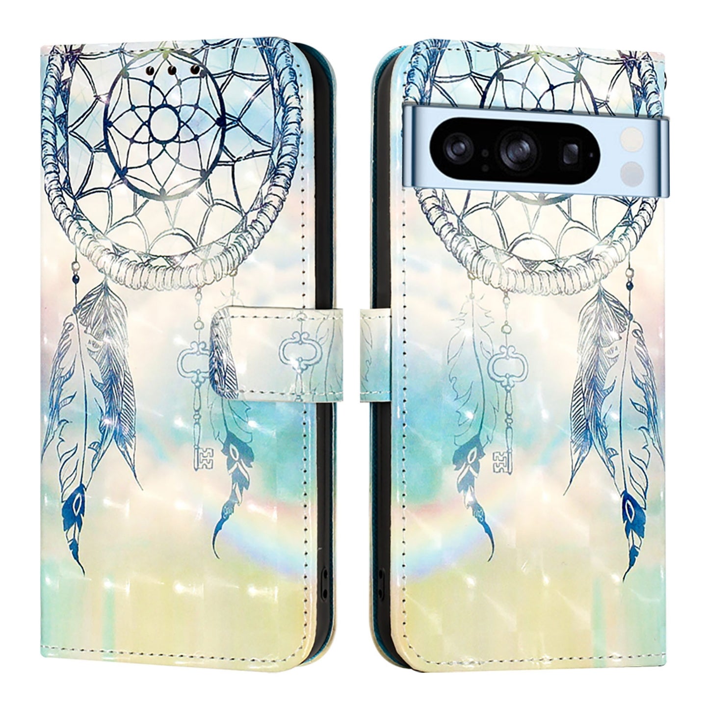 Google Pixel 8 Pro Leather Flip Phone Case with 3D Painted Design, Card Holder, Wallet & Stand Function - Durable Protection & Easy Access