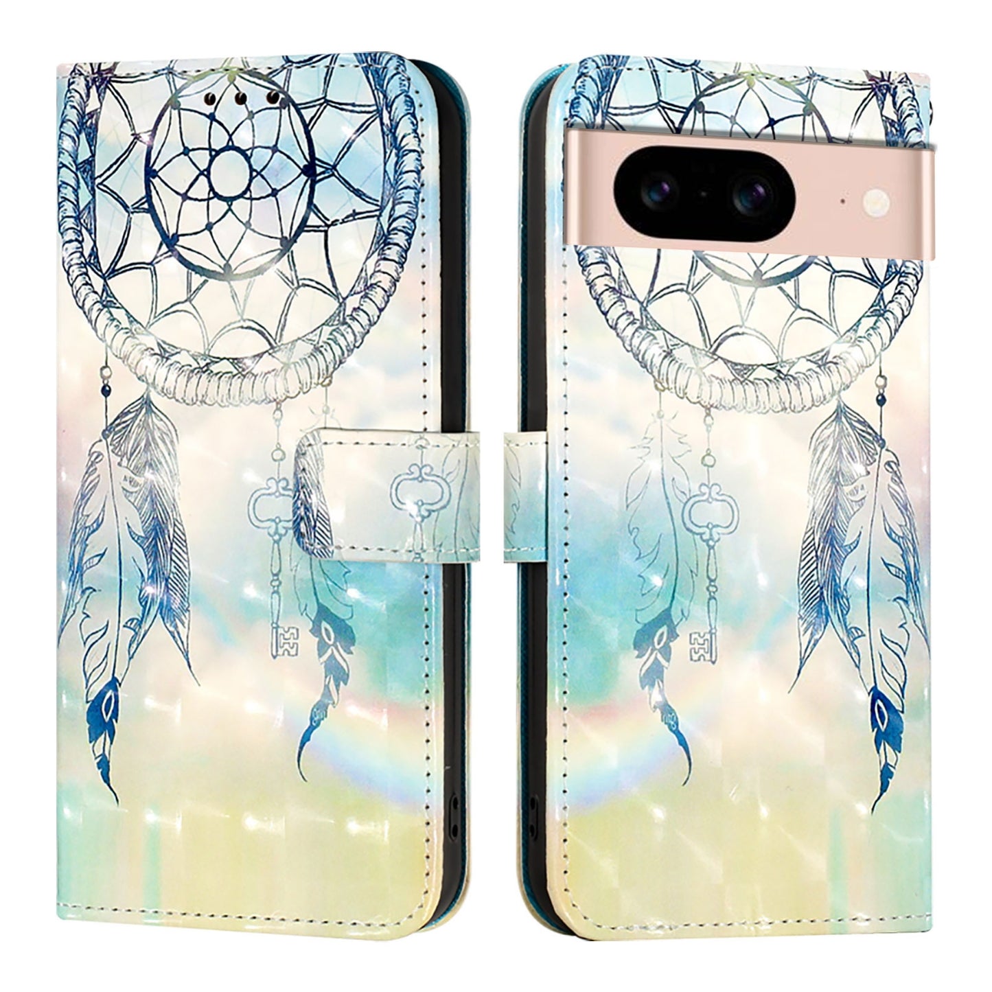 Google Pixel 8a Leather Flip Phone Case with 3D Painted Design, Card Holder, Wallet & Stand Function - Durable Protection & Easy Access