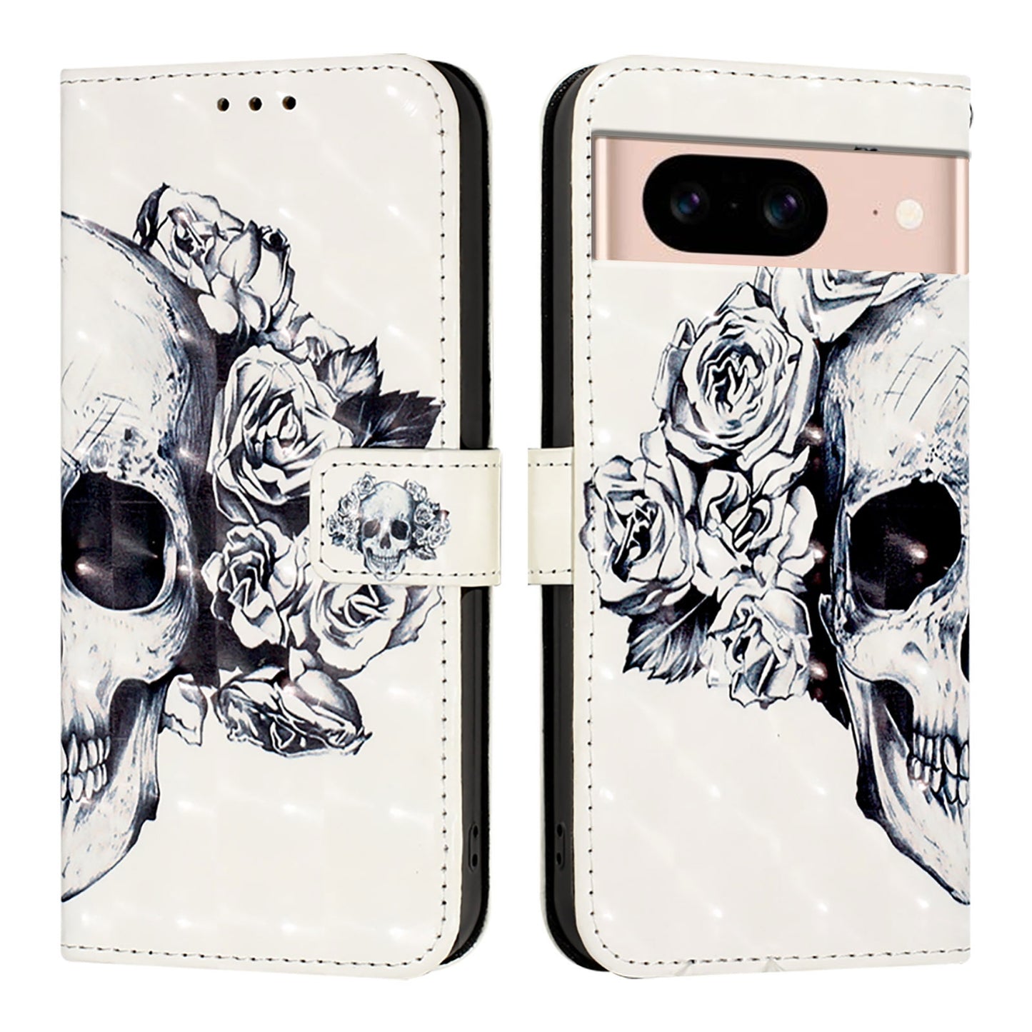 Google Pixel 8a Leather Flip Phone Case with 3D Painted Design, Card Holder, Wallet & Stand Function - Durable Protection & Easy Access