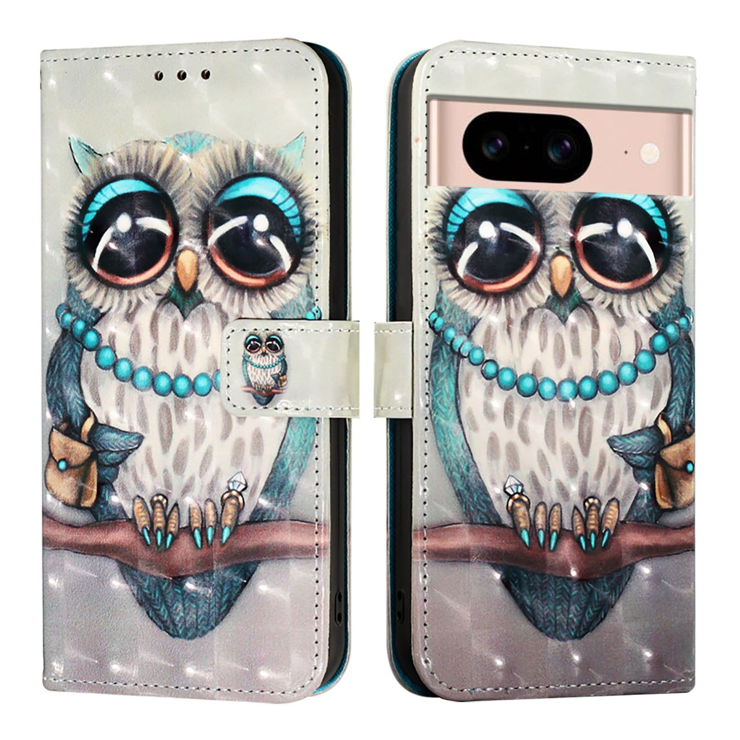 Google Pixel 8a Leather Flip Phone Case with 3D Painted Design, Card Holder, Wallet & Stand Function - Durable Protection & Easy Access