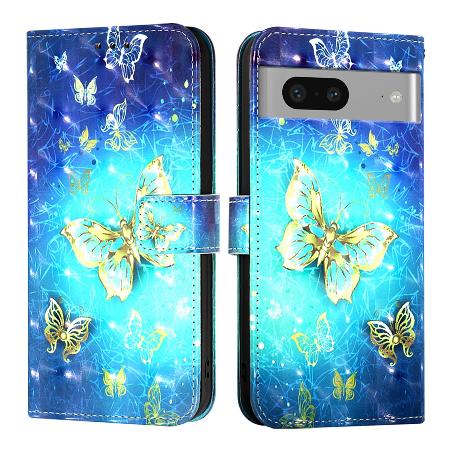 Google Pixel 7 Leather Flip Phone Case with 3D Painted Design, Card Holder, Wallet & Stand Function - Durable Protection & Easy Access