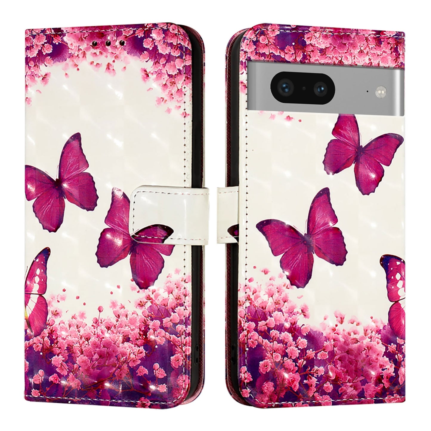 Google Pixel 7 Leather Flip Phone Case with 3D Painted Design, Card Holder, Wallet & Stand Function - Durable Protection & Easy Access
