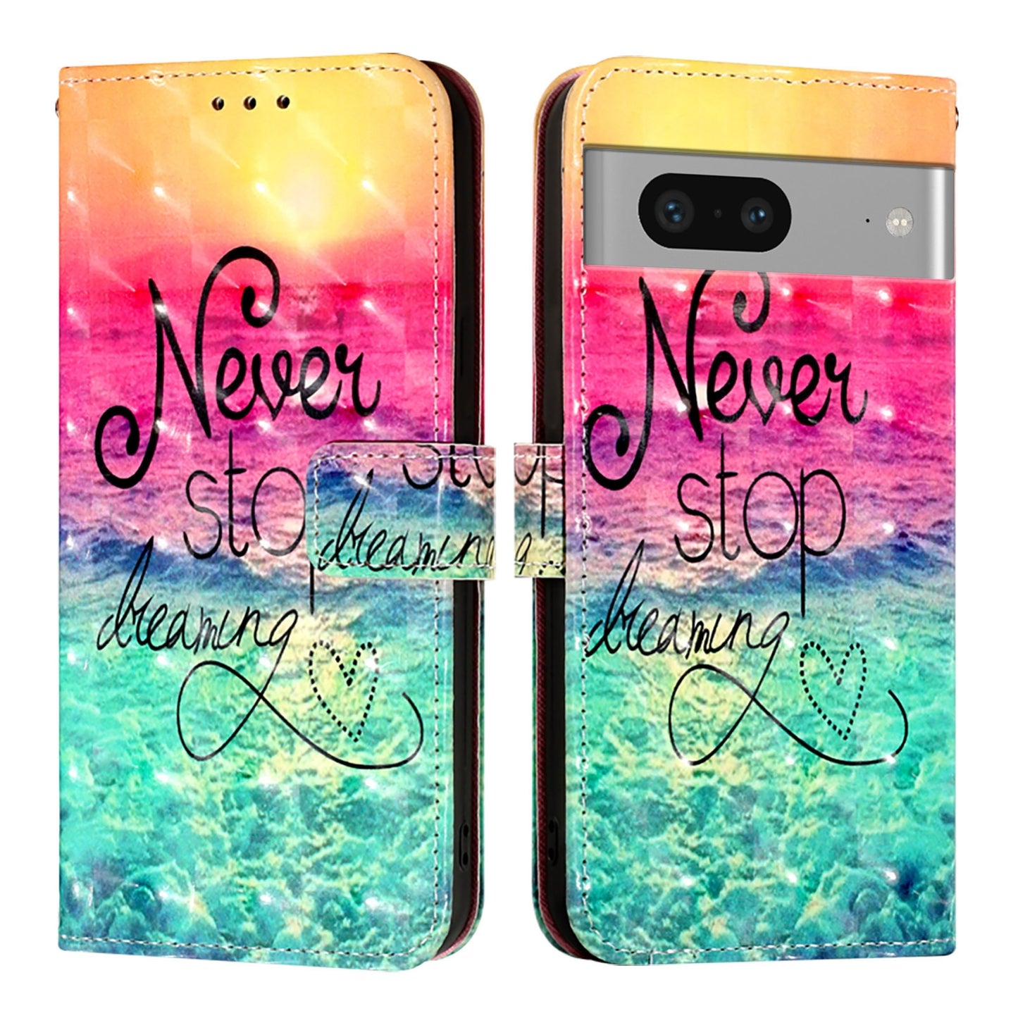 Google Pixel 7 Leather Flip Phone Case with 3D Painted Design, Card Holder, Wallet & Stand Function - Durable Protection & Easy Access