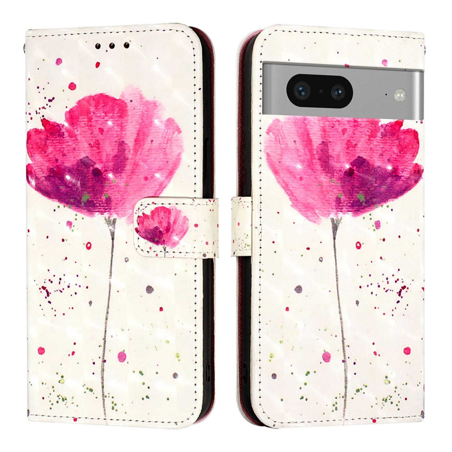 Google Pixel 7 Leather Flip Phone Case with 3D Painted Design, Card Holder, Wallet & Stand Function - Durable Protection & Easy Access