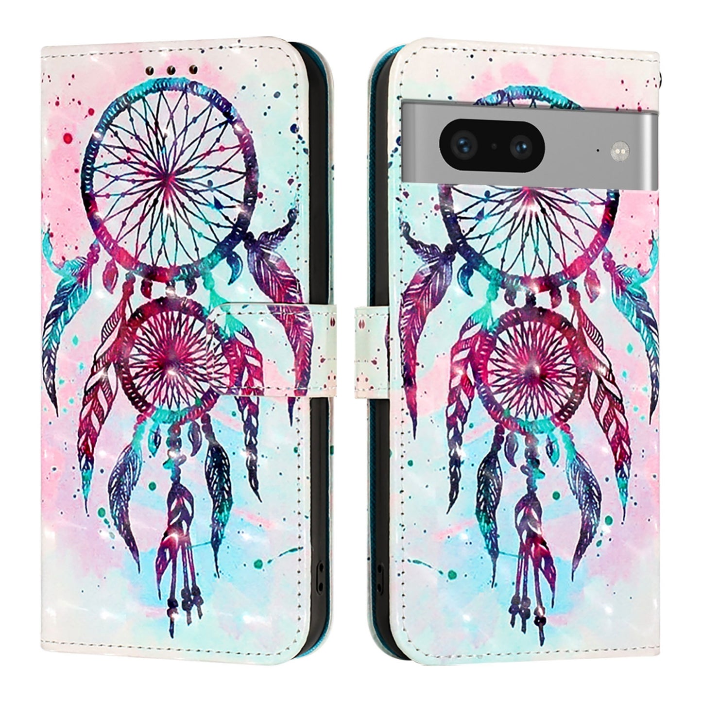 Google Pixel 7 Leather Flip Phone Case with 3D Painted Design, Card Holder, Wallet & Stand Function - Durable Protection & Easy Access
