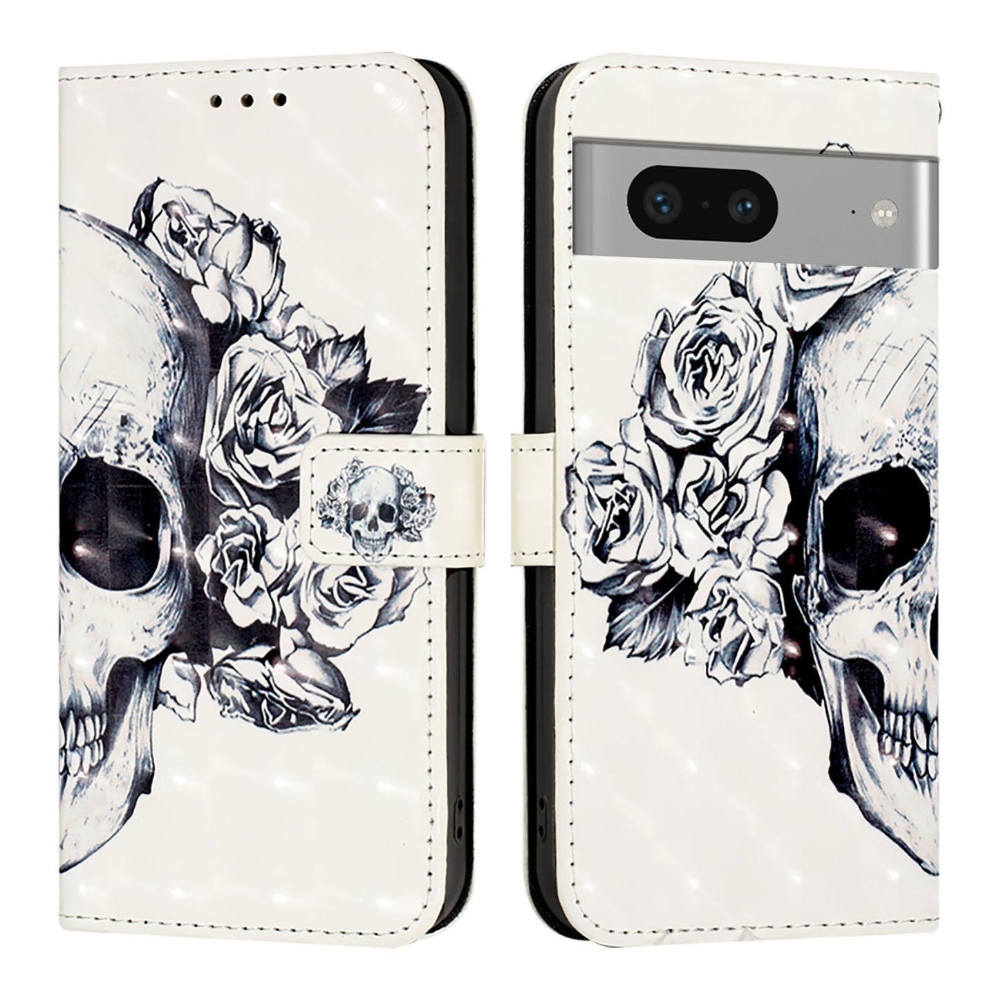 Google Pixel 7 Leather Flip Phone Case with 3D Painted Design, Card Holder, Wallet & Stand Function - Durable Protection & Easy Access
