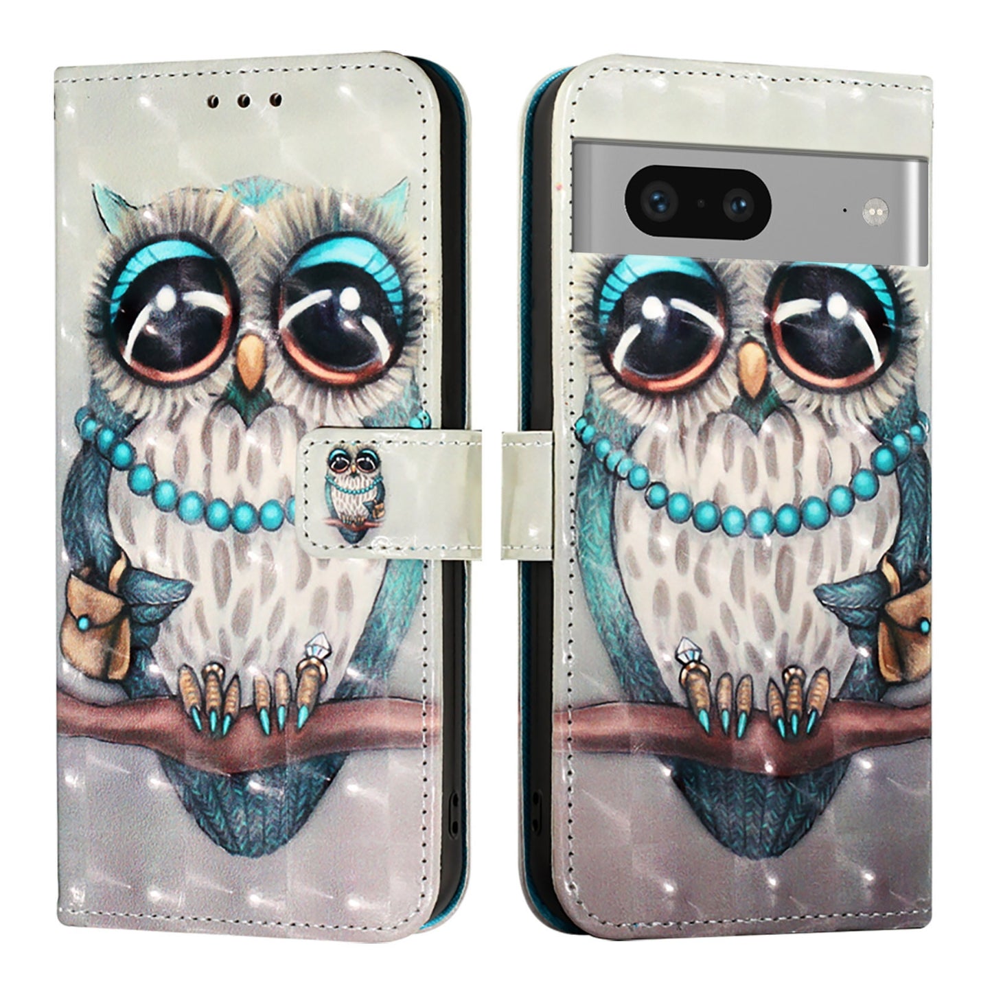 Google Pixel 7 Leather Flip Phone Case with 3D Painted Design, Card Holder, Wallet & Stand Function - Durable Protection & Easy Access