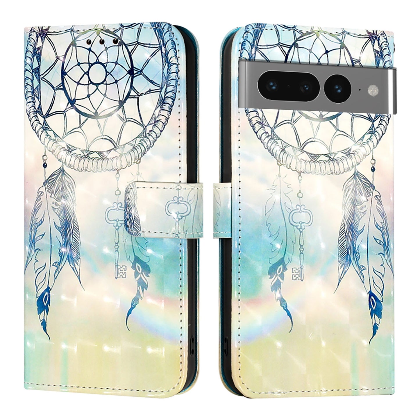 Google Pixel 7 Pro Leather Flip Phone Case with 3D Painted Design, Card Holder, Wallet & Stand Function - Durable Protection & Easy Access
