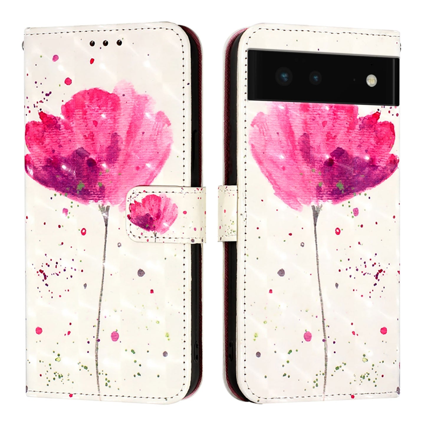Google Pixel 6 Leather Flip Phone Case with 3D Painted Design, Card Holder, Wallet & Stand Function - Durable Protection & Easy Access