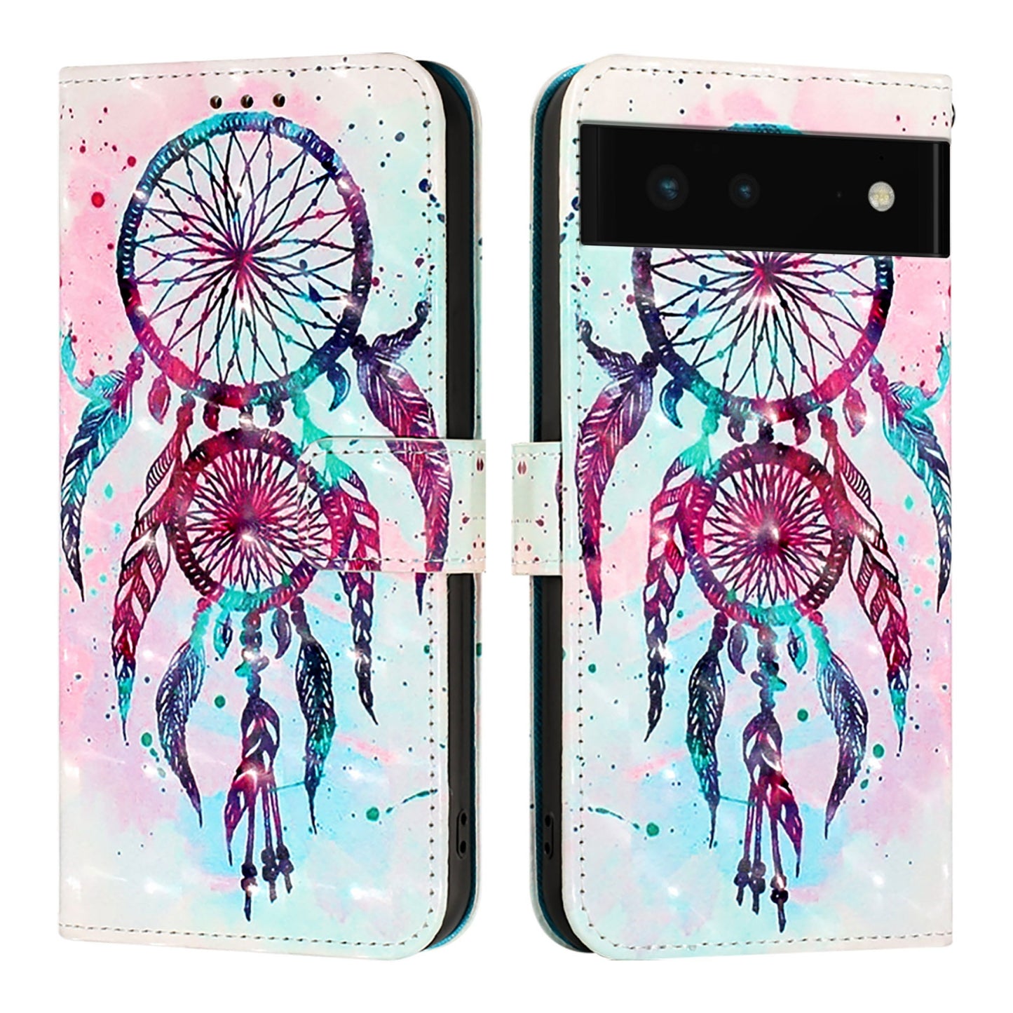 Google Pixel 6 Leather Flip Phone Case with 3D Painted Design, Card Holder, Wallet & Stand Function - Durable Protection & Easy Access