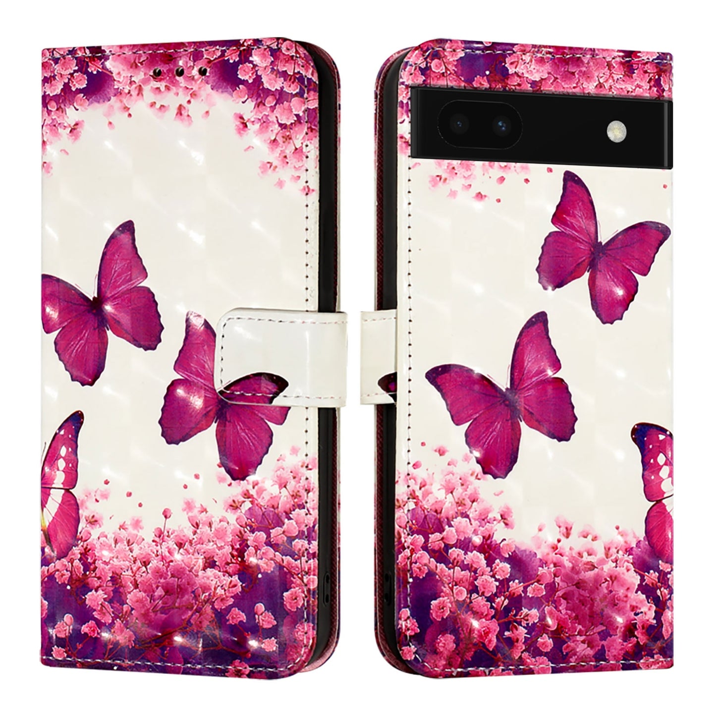 Google Pixel 6a Leather Flip Phone Case with 3D Painted Design, Card Holder, Wallet & Stand Function - Durable Protection & Easy Access