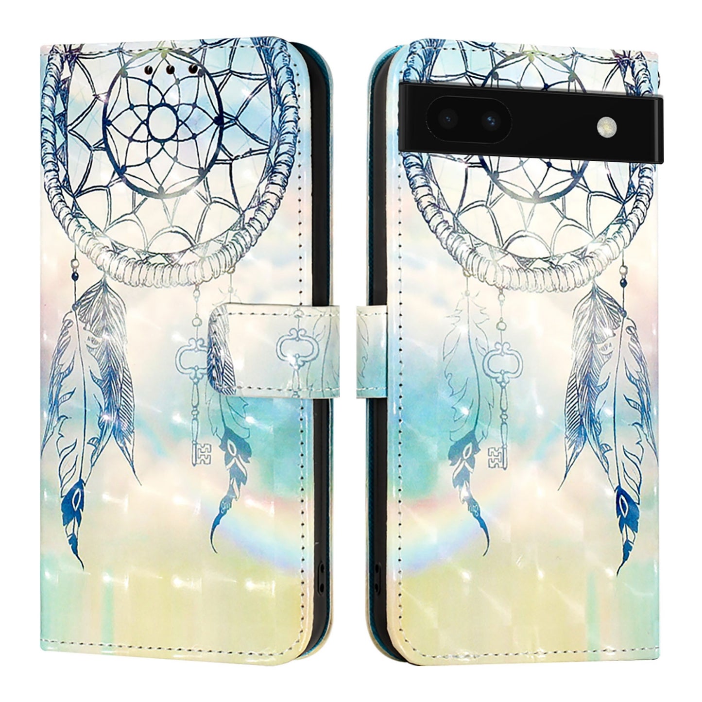 Google Pixel 6a Leather Flip Phone Case with 3D Painted Design, Card Holder, Wallet & Stand Function - Durable Protection & Easy Access