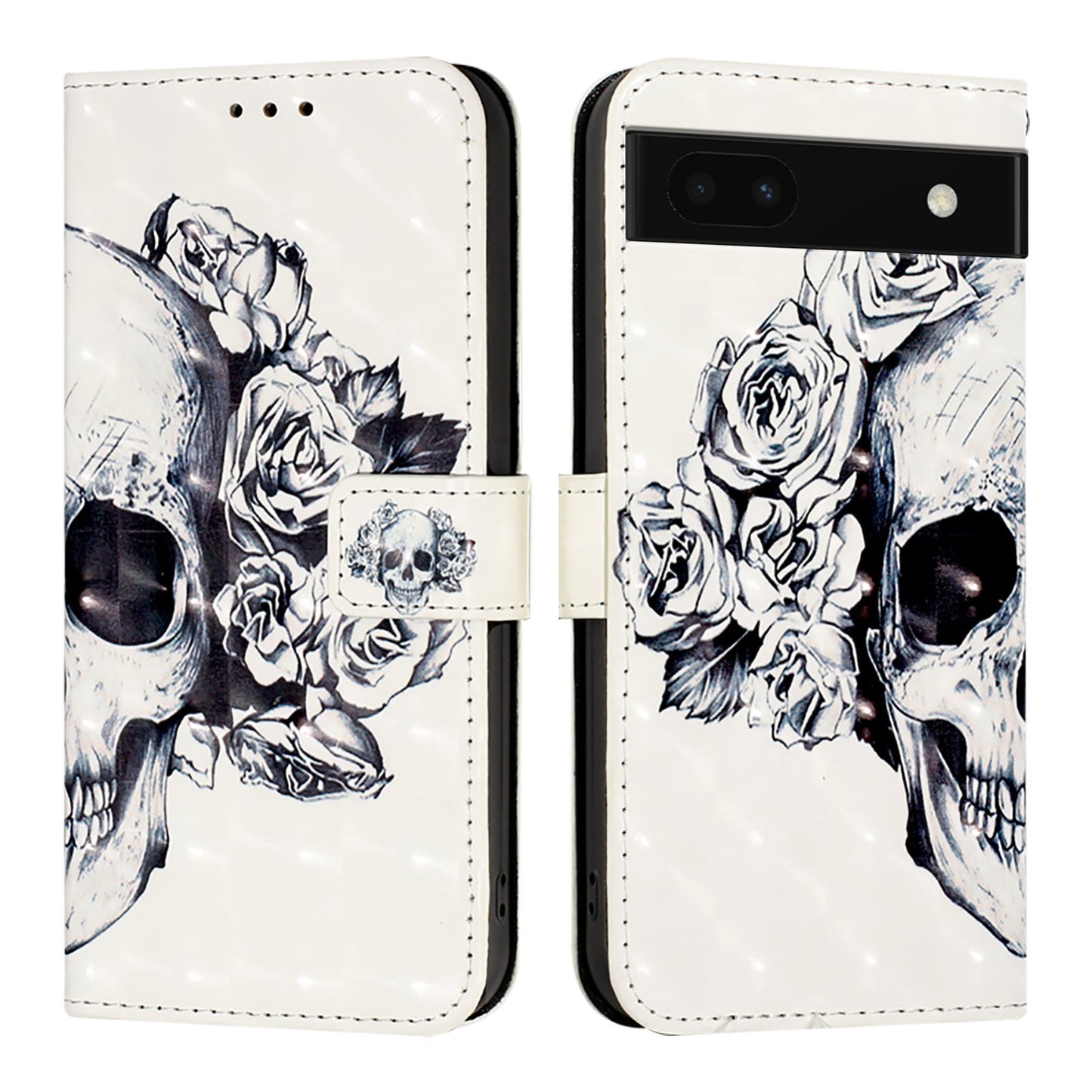 Google Pixel 6a Leather Flip Phone Case with 3D Painted Design, Card Holder, Wallet & Stand Function - Durable Protection & Easy Access