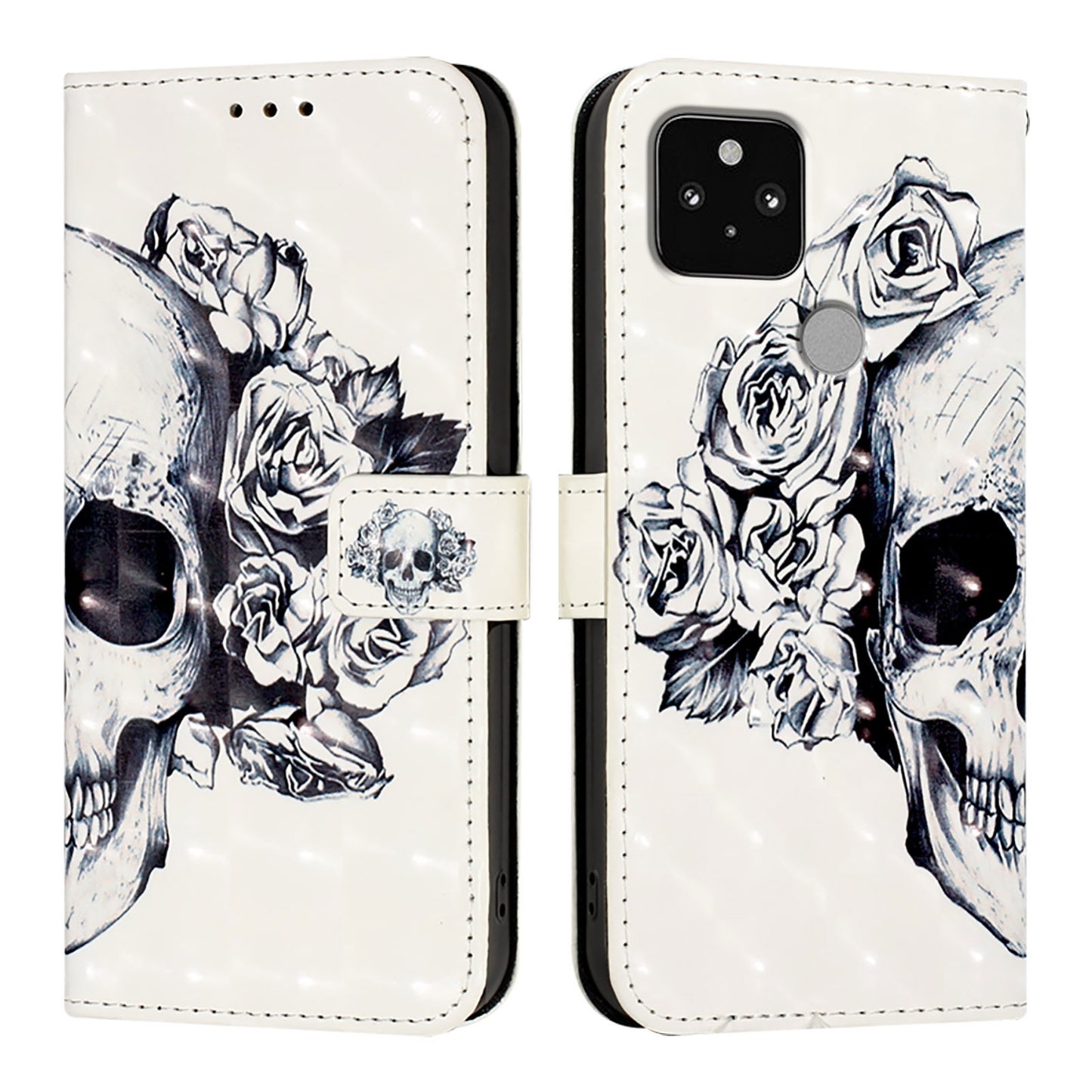 Google Pixel 5 Leather Flip Phone Case with 3D Painted Design, Card Holder, Wallet & Stand Function - Durable Protection & Easy Access