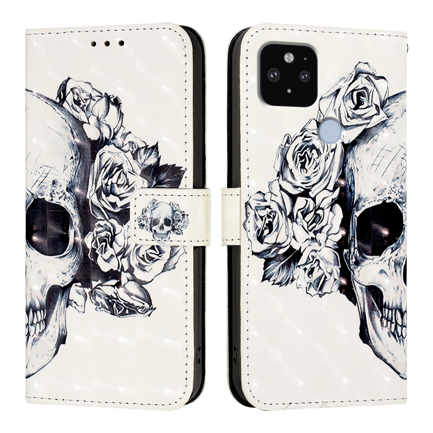 Google Pixel 5 XL Leather Flip Phone Case with 3D Painted Design, Card Holder, Wallet & Stand Function - Durable Protection & Easy Access