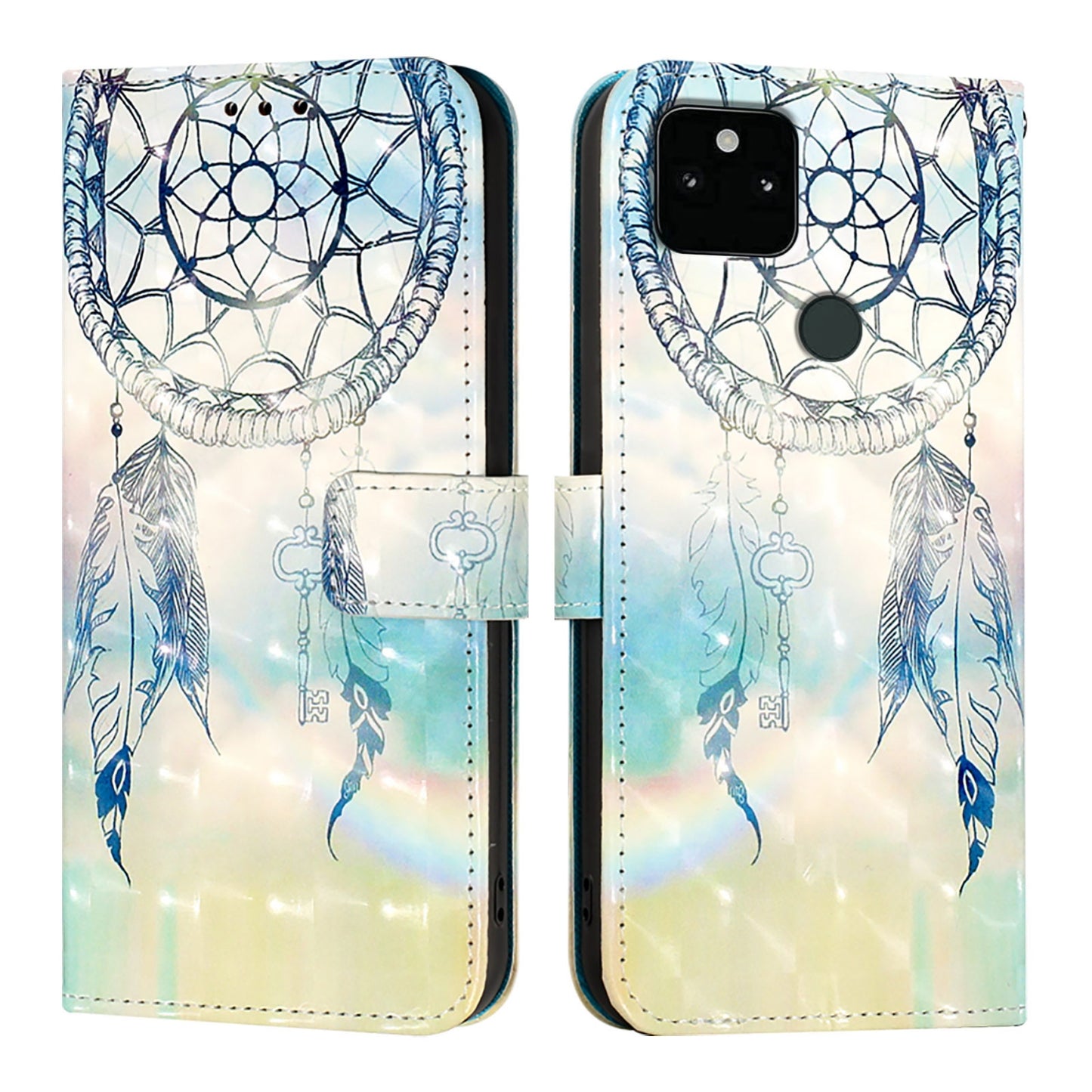 Google Pixel 5a 5G Leather Flip Phone Case with 3D Painted Design, Card Holder, Wallet & Stand Function - Durable Protection & Easy Access