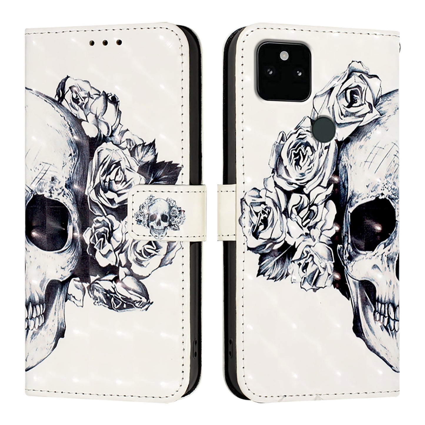 Google Pixel 5a 5G Leather Flip Phone Case with 3D Painted Design, Card Holder, Wallet & Stand Function - Durable Protection & Easy Access